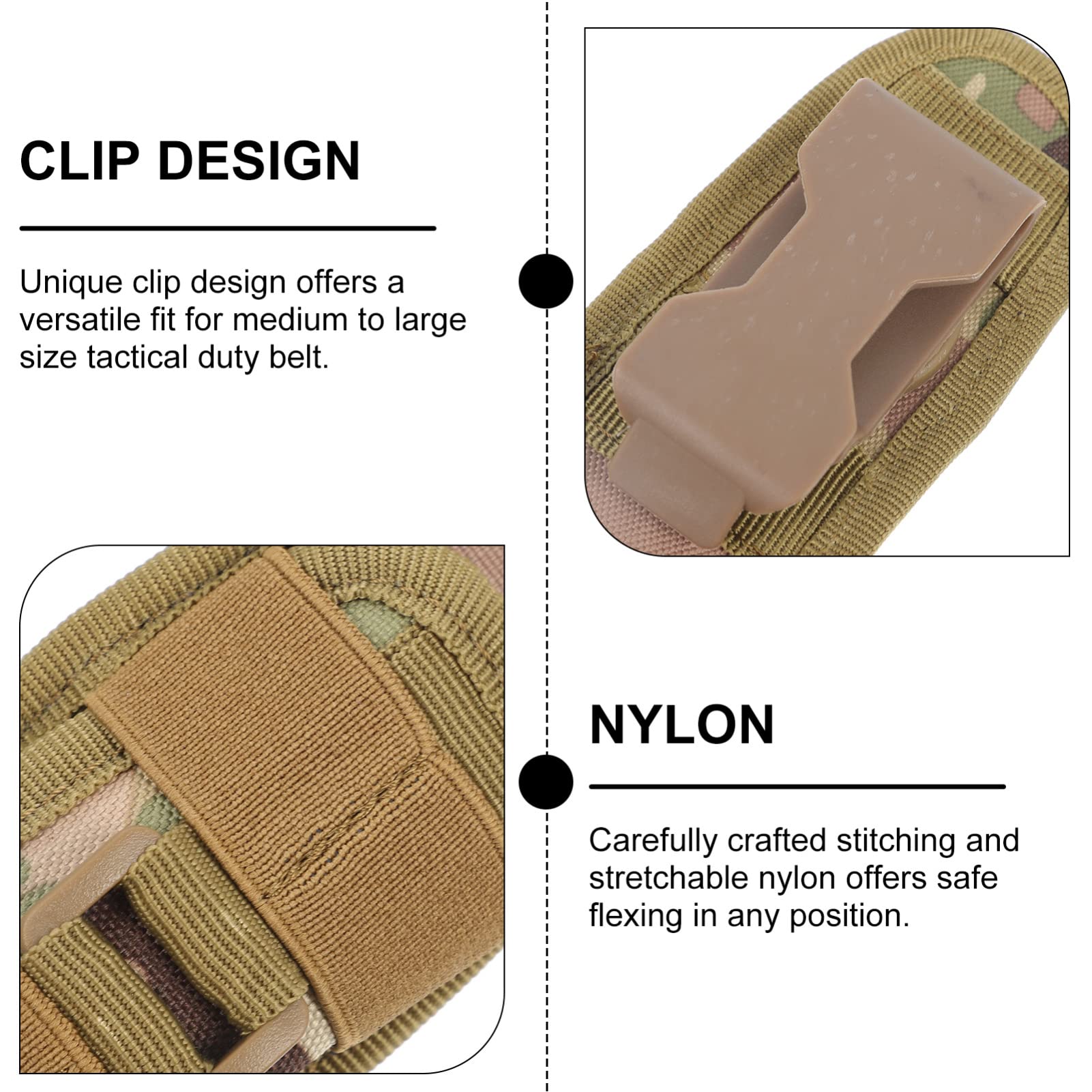 HEMOTON Work Belt with Flashlight Holder - Adjustable Nylon Fanny Pack for Tools & Accessories - Perfect for Construction, Hiking & Outdoor Activities
