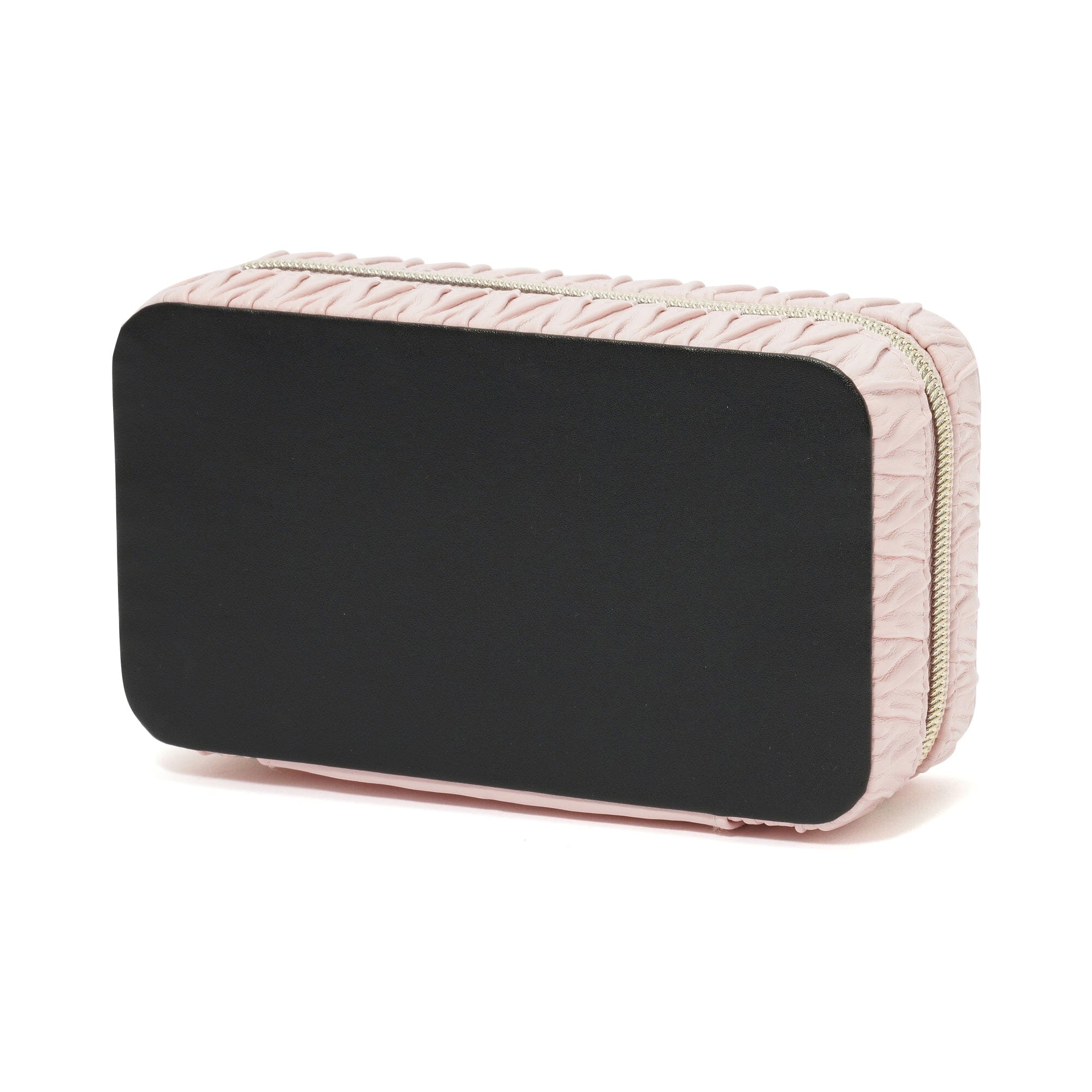 Elegant Embossed Travel Jewelry Box - Medium Size, Soft Pink - Perfect for Organizing Necklaces, Rings & Earrings on Trips