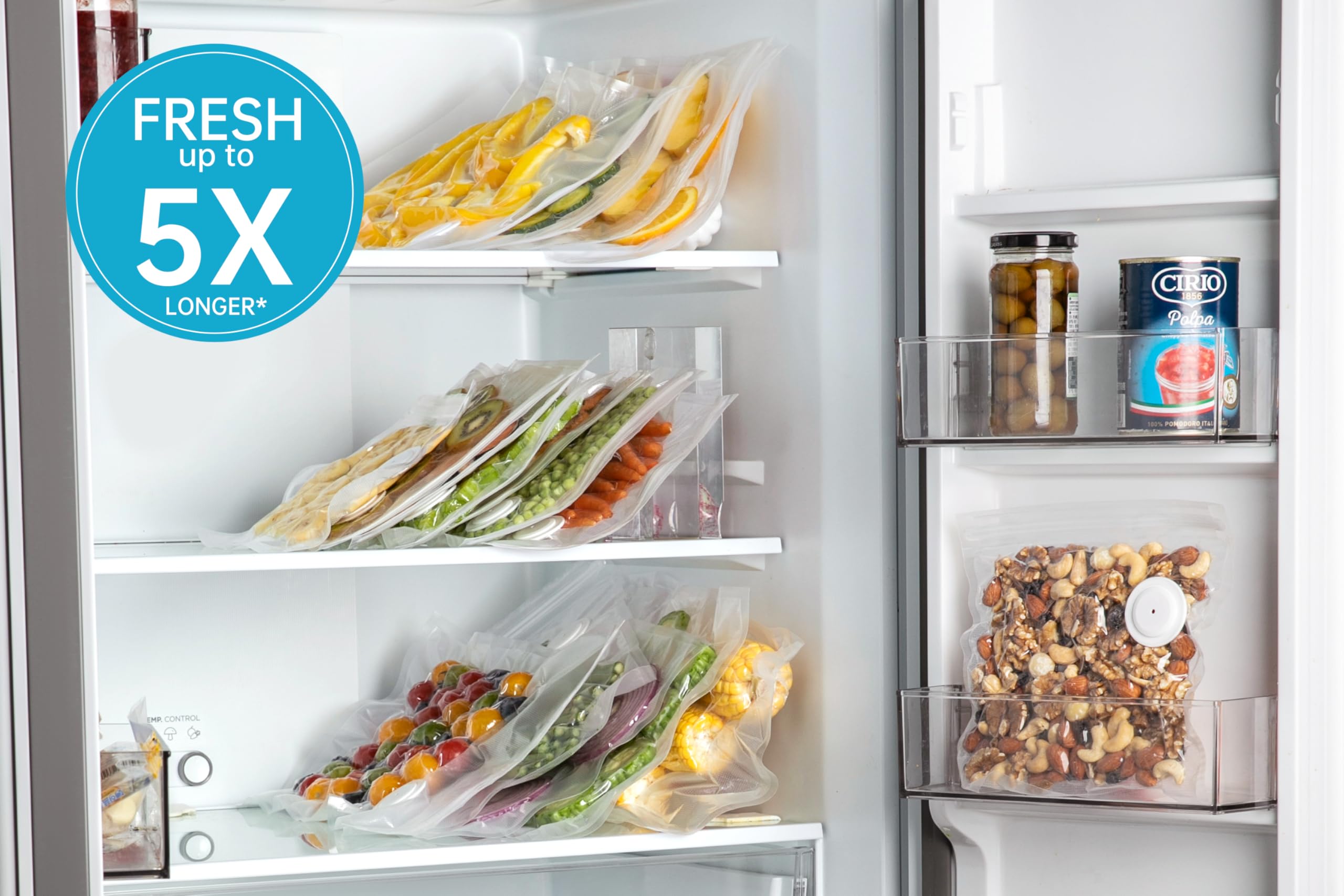 12 Pack Reusable Vacuum Sealer Bags for Food Storage | BPA Free Sous Vide Bags with Universal Air Valve | Dishwasher, Microwave & Freezer Safe | Perfect for Meal Prep, Sous Vide Cooking & Long-Term Food Preservation