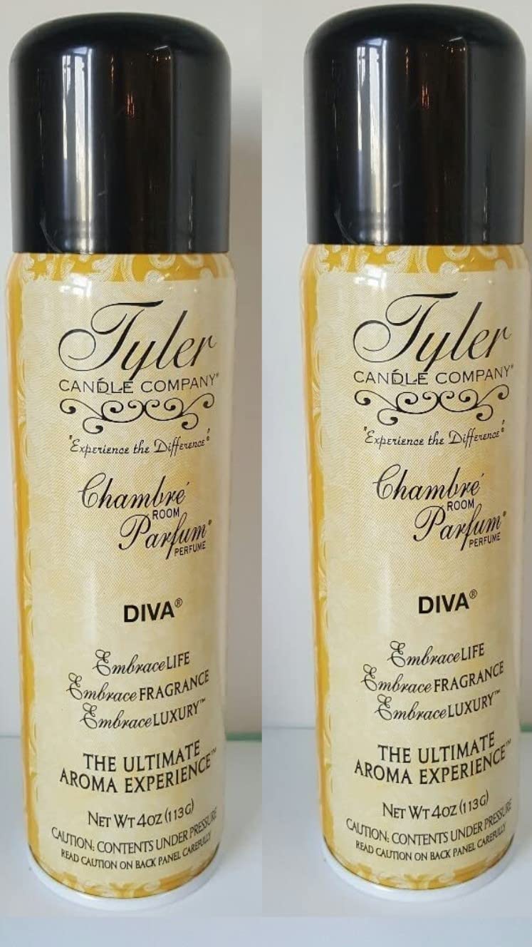 Tyler Candle 4 Oz Chambre Parfum Room Spray - Diva Scented Fragrance (2-Pack) for Home, Office & Bedroom Aromatherapy