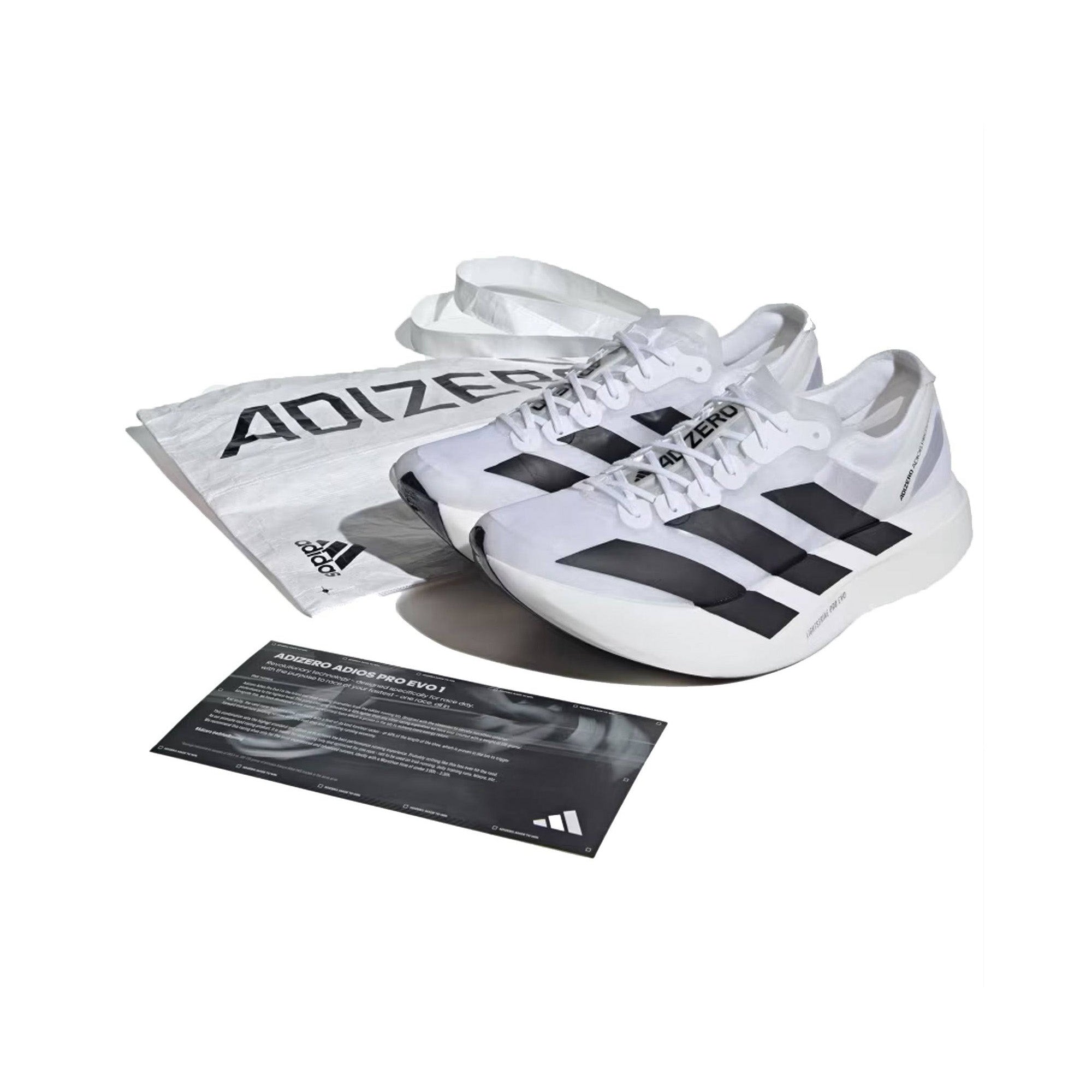 Adidas Adizero Adios Pro Evo 1 Running Shoes - White & Black (2023) | Lightweight Racing Sneakers for Marathon & Road Running