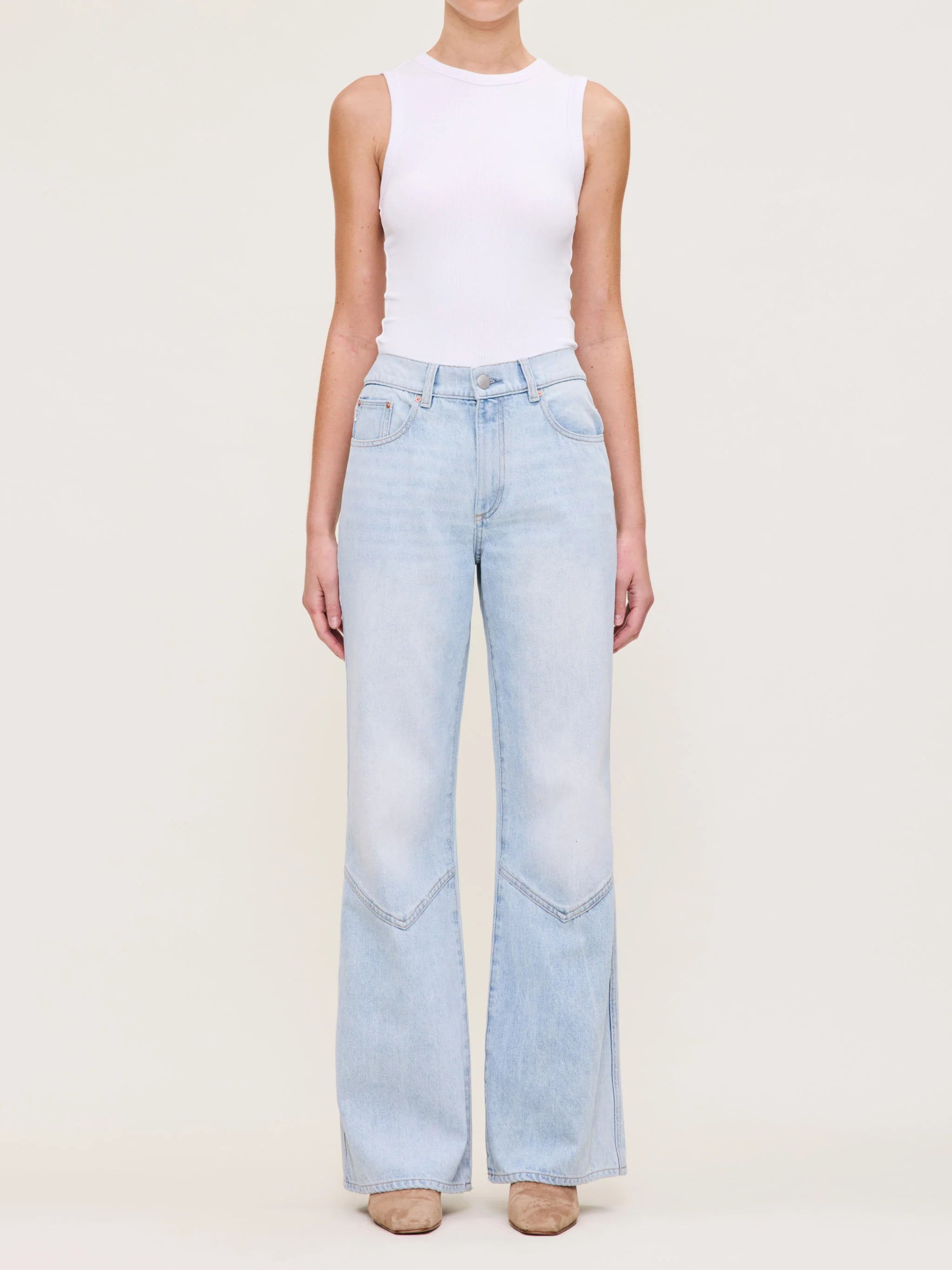 Desi Boot High Rise 32 Jeans for Women - Blue Mist Wash Denim Pants, Comfortable & Stylish for Casual Wear and Night Out