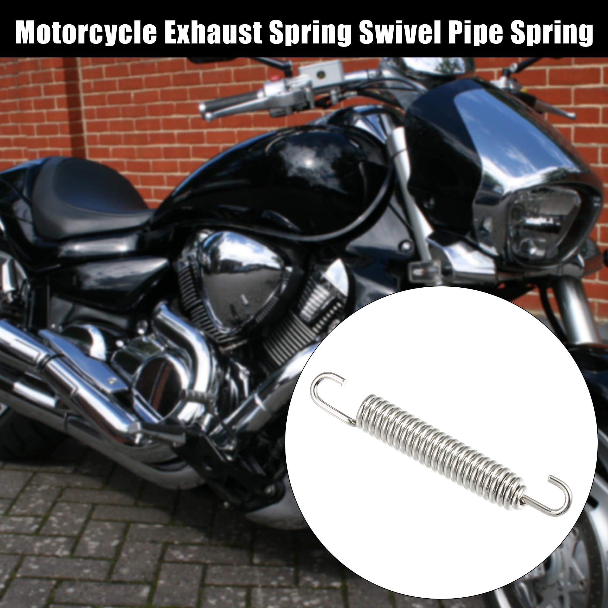 X AUTOHAUX 2-Pack Universal Motorcycle Exhaust Pipe Springs - 80mm (3.15