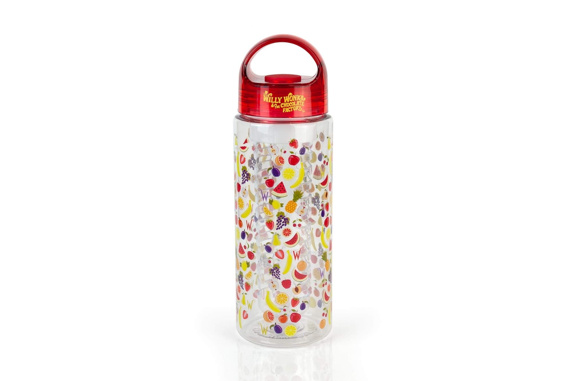 Willy Wonka Fruit Infuser Water Bottle - BPA Free Leak Proof 32oz Glass Water Bottle with Strainer for Infused Water, Detox, Tea & Cold Brew - Perfect for Gym, Office, Hiking & Travel