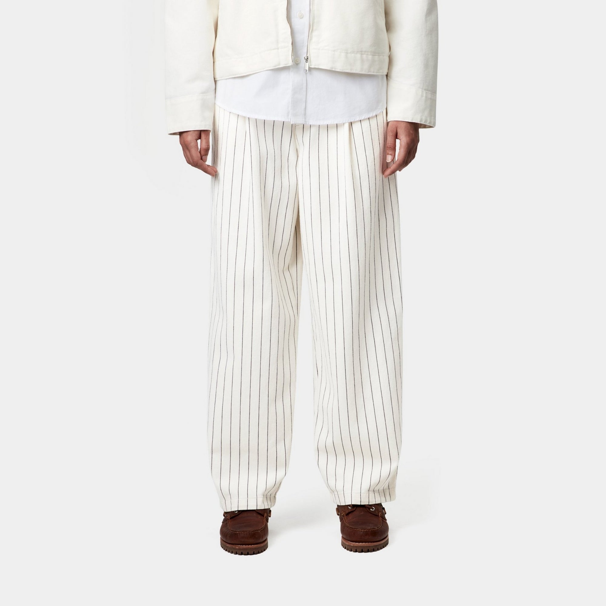 Women's Hendry Pant - Wax & Dark Navy Seaton Stripe Trousers | Comfortable High Waisted Casual Pants for Work, Office & Everyday Wear