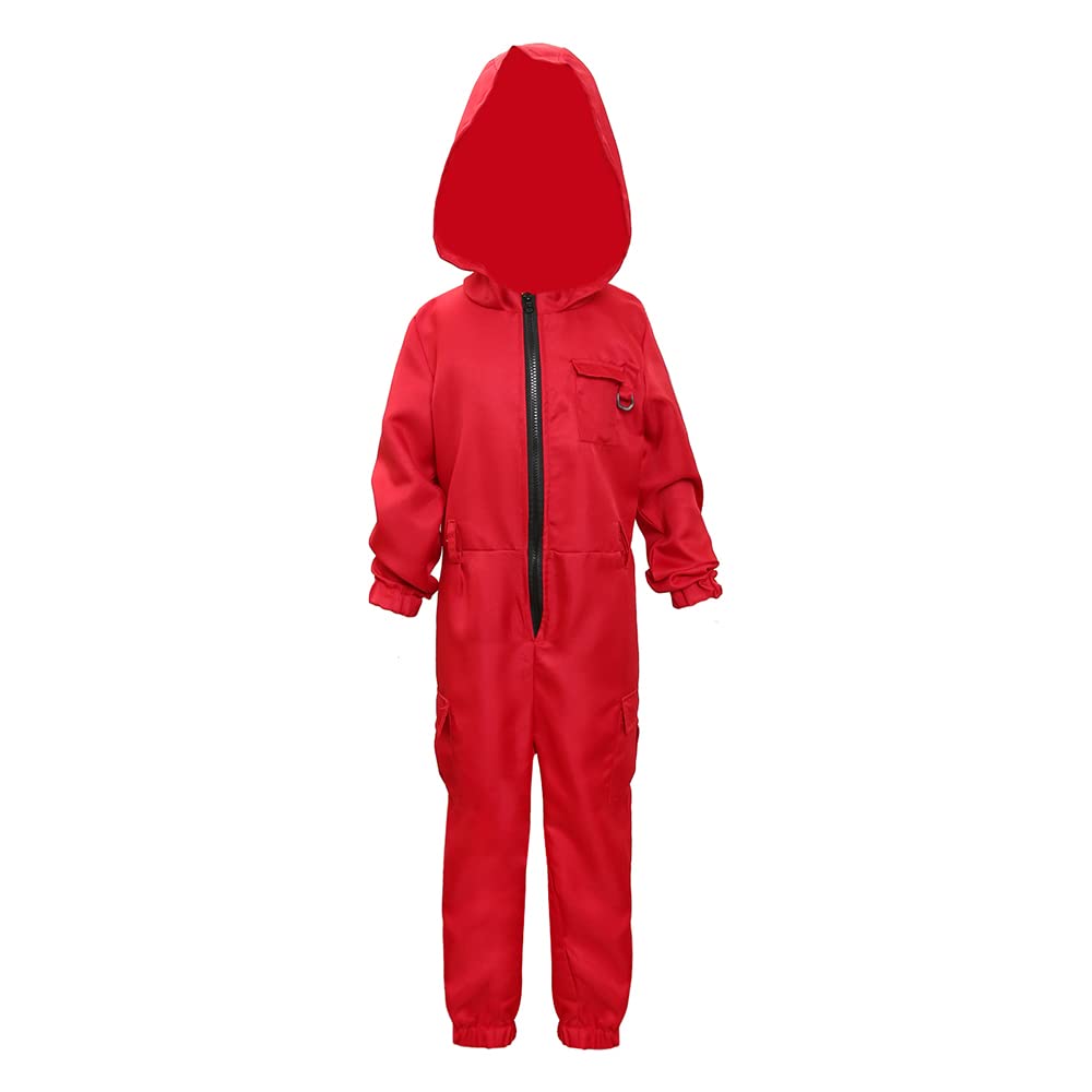 XX FRANXX Red Jumpsuit Cosplay Costume - Anime Guardian Uniform for Boys & Girls - Halloween Party, Comic Con & Anime Convention Outfit - Crimson Coverall Size 140
