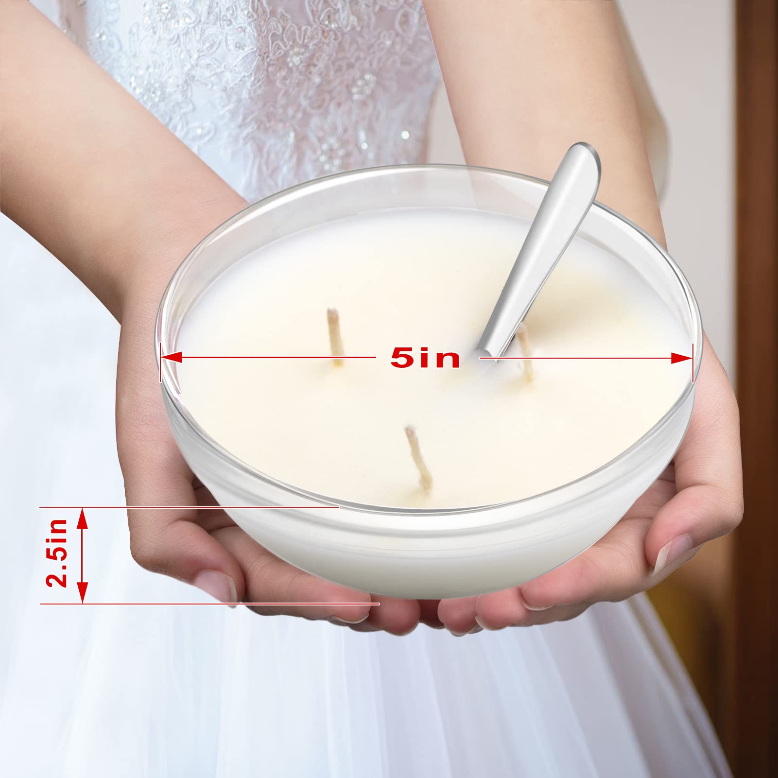Vanilla Cereal Bowl Candle with Metal Spoon - 3-Wick Scented Soy Candle for Home Decor, Relaxation & Gift Giving | Perfect for Bedroom, Bathroom & Cozy Spaces
