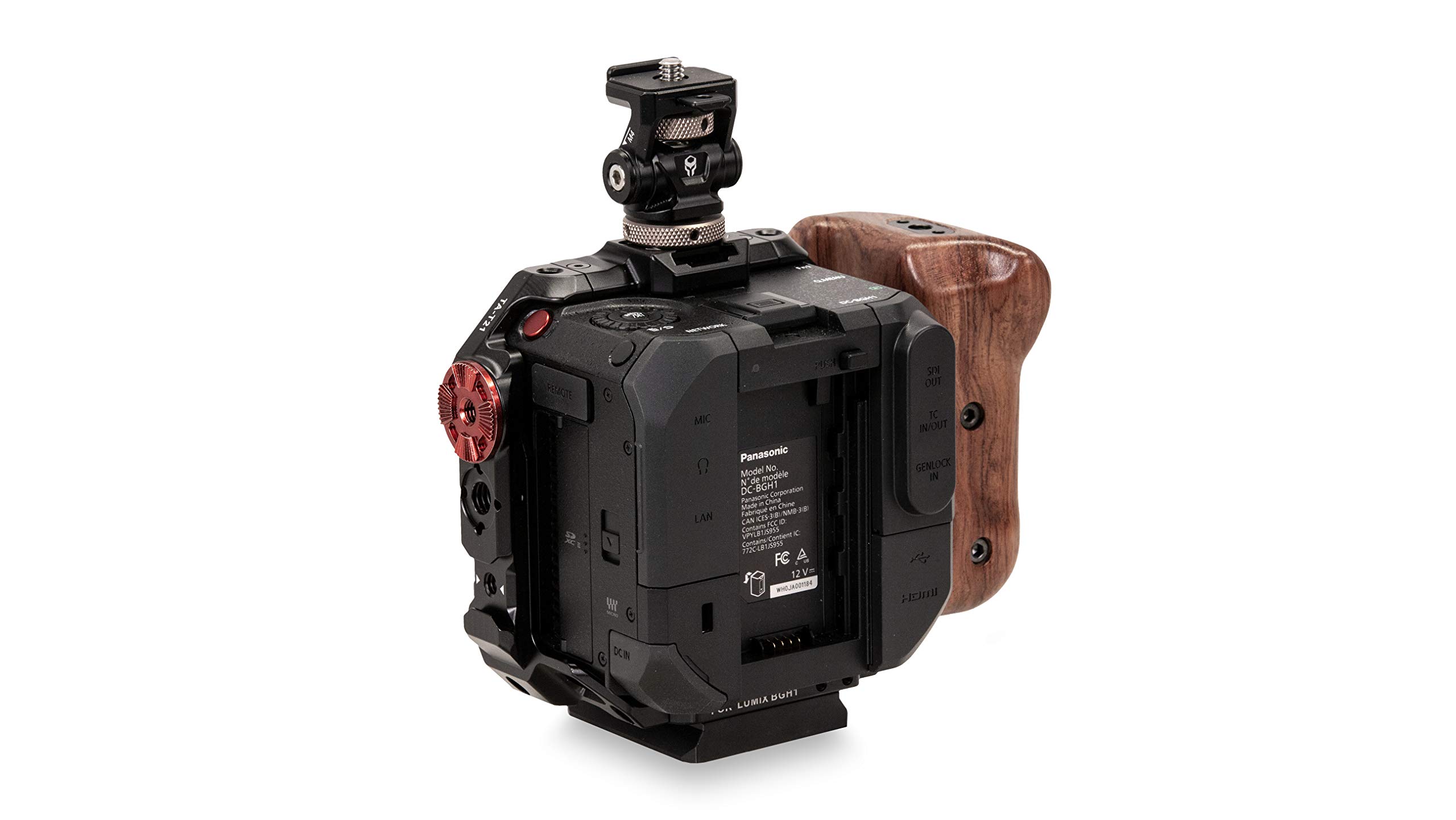 Tiltaing Kit A for Panasonic BGH1 & BSH1 Camera - Black | Wooden Handle, Cold Shoe Monitor Mount, 1/4