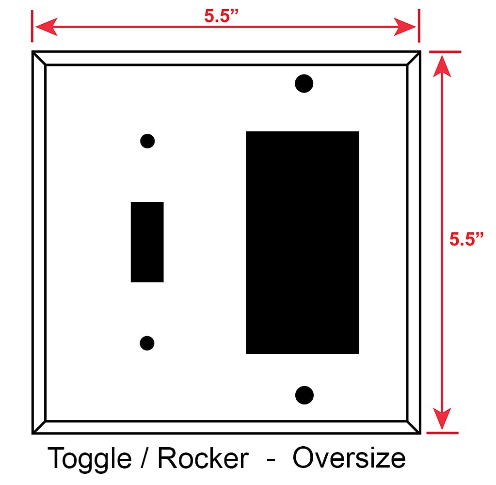 Oversized 2-Gang Combination Switch Plate Cover - Toggle & Decora Compatible - Dandelion Design - Made in USA - Perfect for Home Decor & Wall Outlet Protection