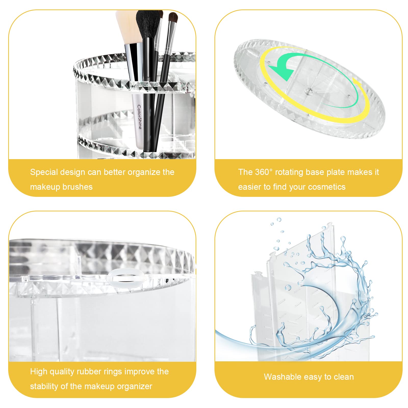 360° Rotating Makeup Organizer with Adjustable Storage - Multi-Functional Cosmetic & Perfume Organizer for Vanity, Bathroom, and Travel Use