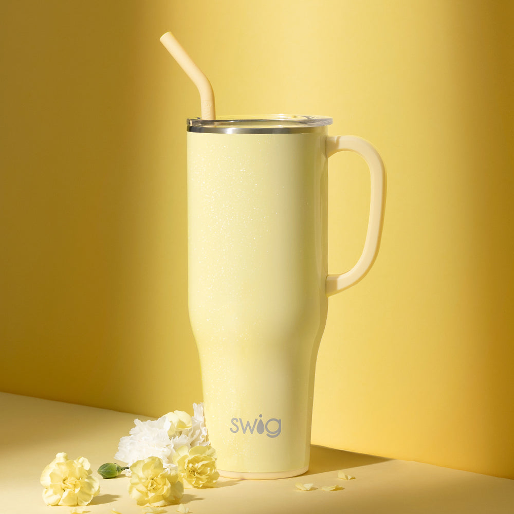 40oz Shimmer Buttercup Mega Mug - Large Insulated Tumbler for Coffee, Tea & Cold Drinks - Perfect for Home, Office & Travel Use