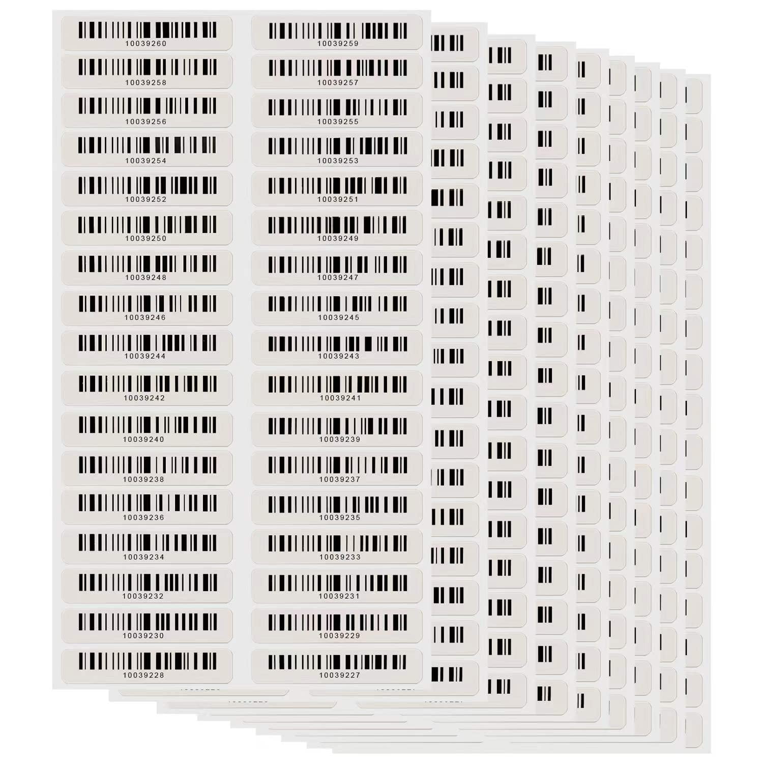 Pre-Printed Barcode Asset Tags with Unique 8-Digit Numbers - 2''x0.5'' (300 Labels) for Inventory Management, Equipment Tracking & Organization
