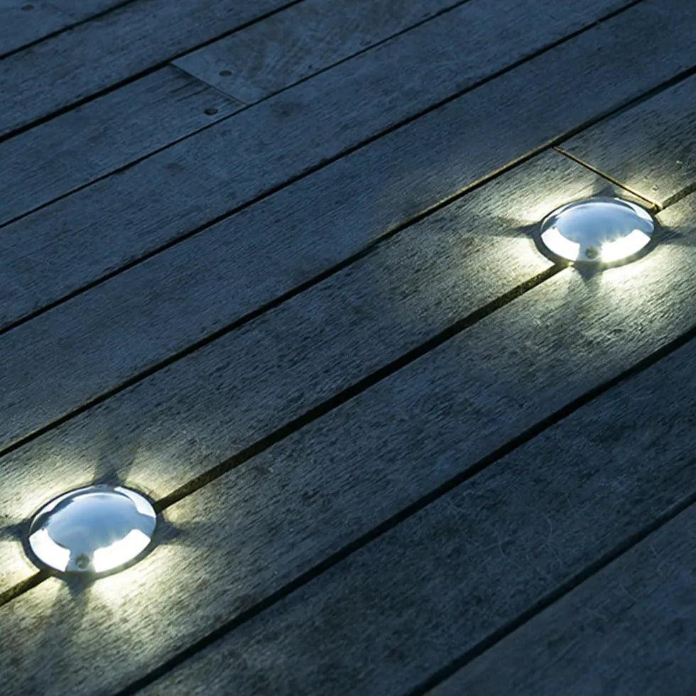 Round Ground LED Outdoor Lights - Waterproof Solar Landscape Lighting for Garden, Pathway, Yard, and Patio Decor