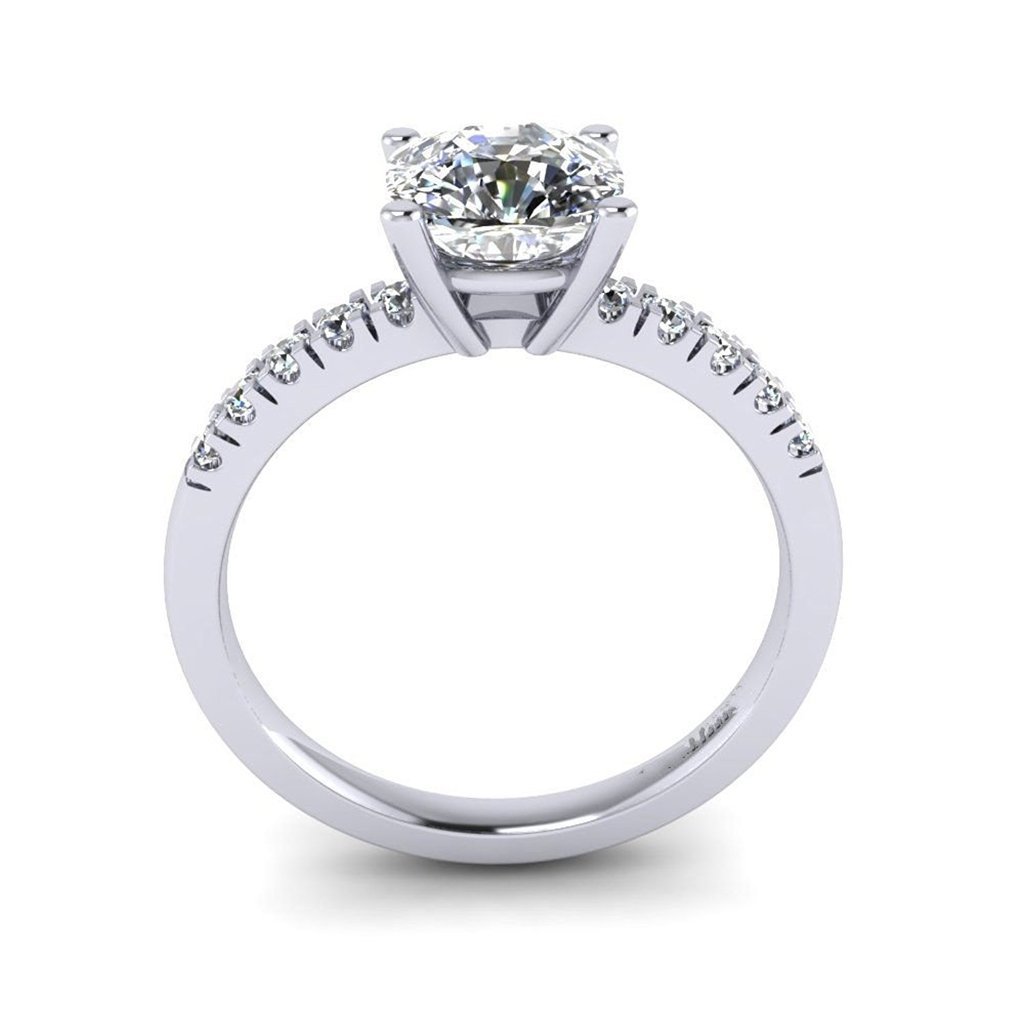 14K White Gold Cushion Cut 1.10 Carat Simulated Diamond Engagement Ring for Women - Perfect for Proposals, Anniversaries & Special Occasions