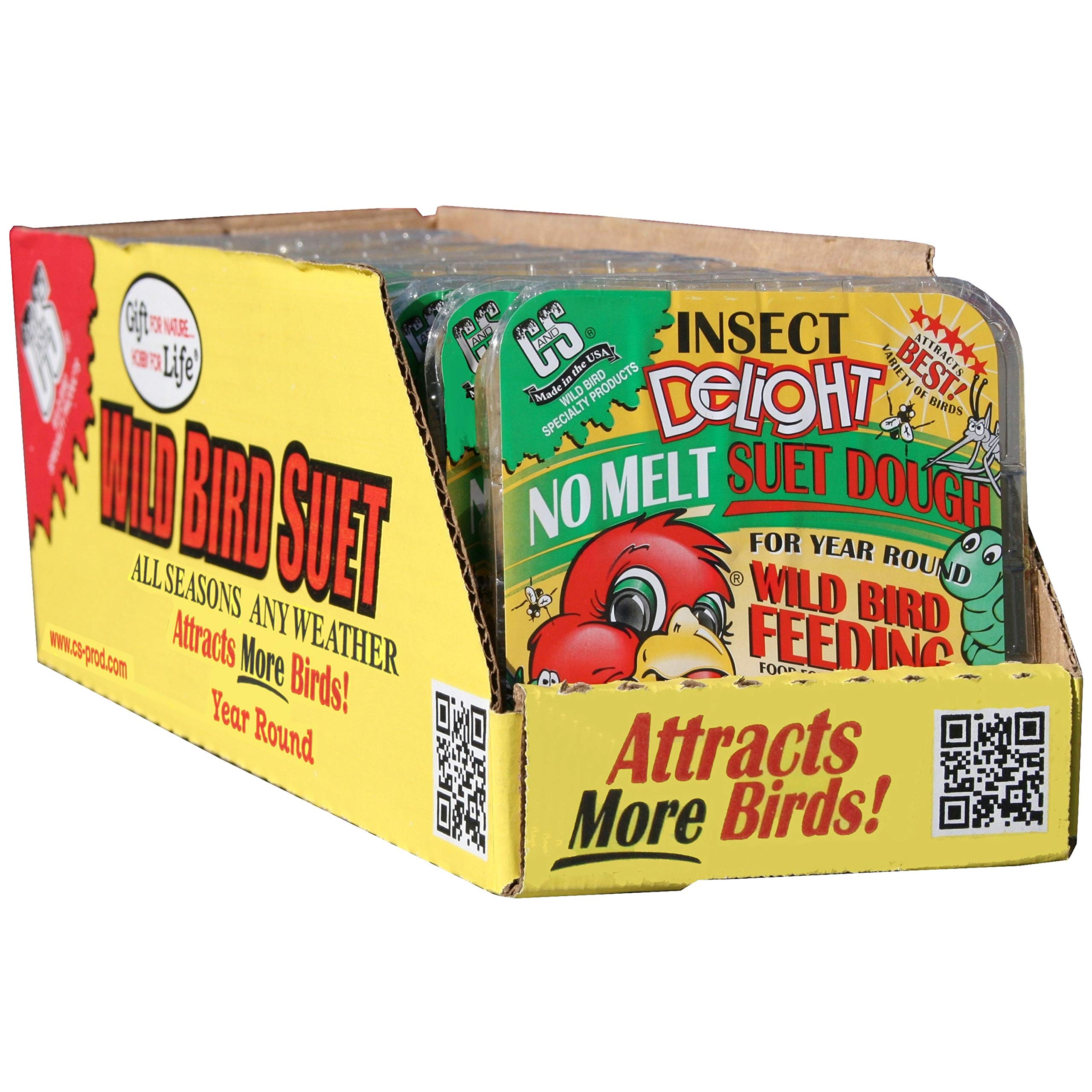 C&S Insect Delight No-Melt Suet Dough - High Energy Bird Food for Woodpeckers & Wild Birds - Perfect for Backyard Bird Feeders in Winter & Cold Weather
