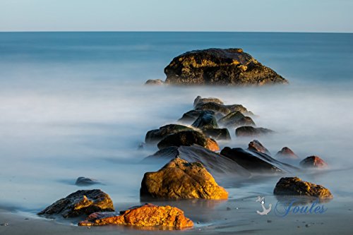 Scenic Scarborough Stones at Scarborough Beach Narragansett Rhode Island - Coastal Photography Print for Home & Office Wall Decor