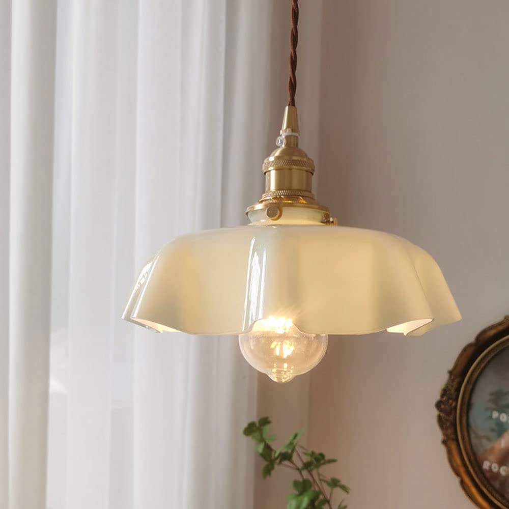 Modern Glass Pendant Light - Flower Shaped Ceiling Fixture, Nordic Style Kitchen Island Chandelier, Mini Hanging Lamp for Living Room & Dining Room - Perfect for Home Decor, Restaurant Lighting, and Office Spaces