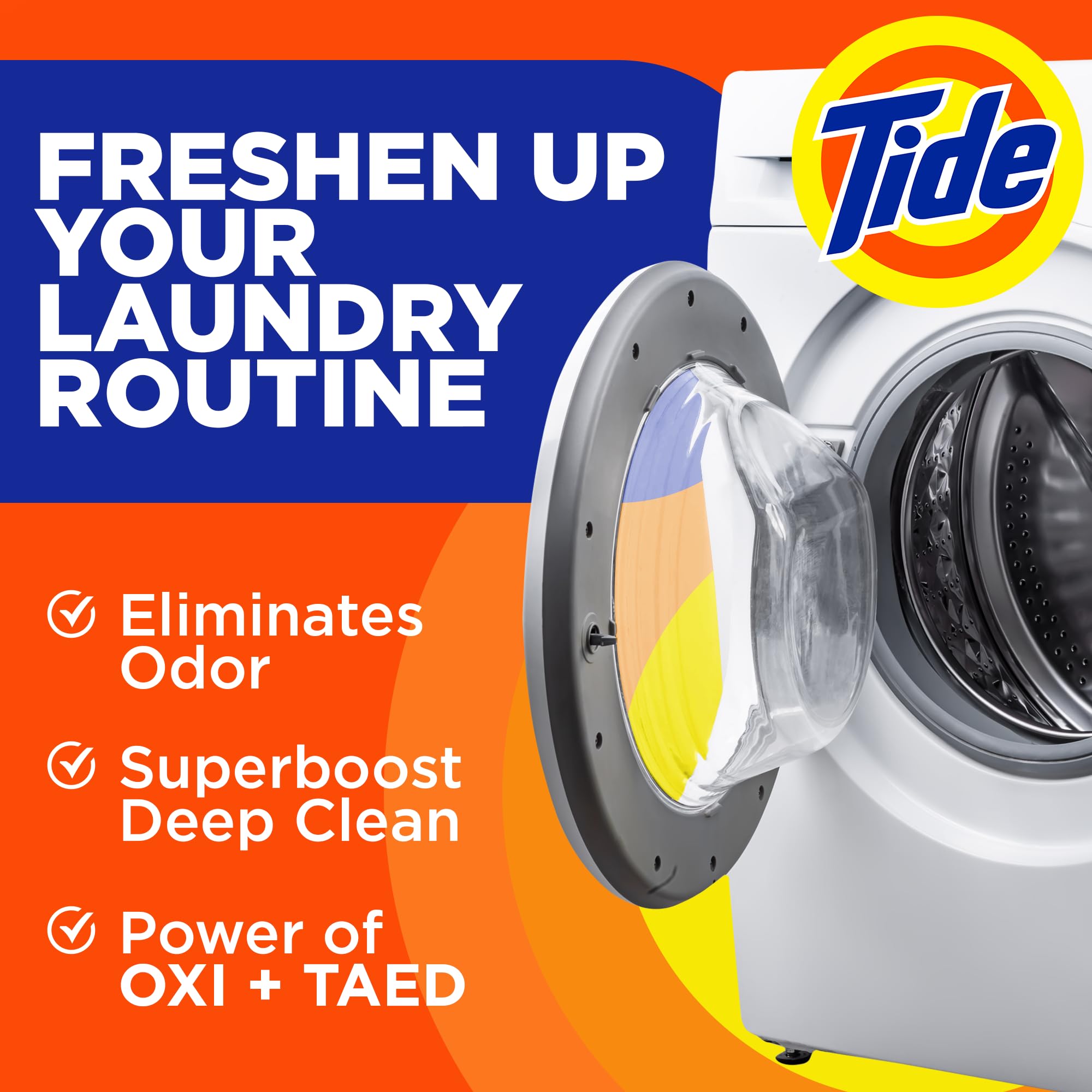 Tide Washing Machine Cleaner with Oxi - Deep Cleaning Residue & Odor Eliminator for Front & Top Loader Washers (10 Month Supply + Calendar) - Perfect for Laundry Maintenance & Fresh-Smelling Clothes