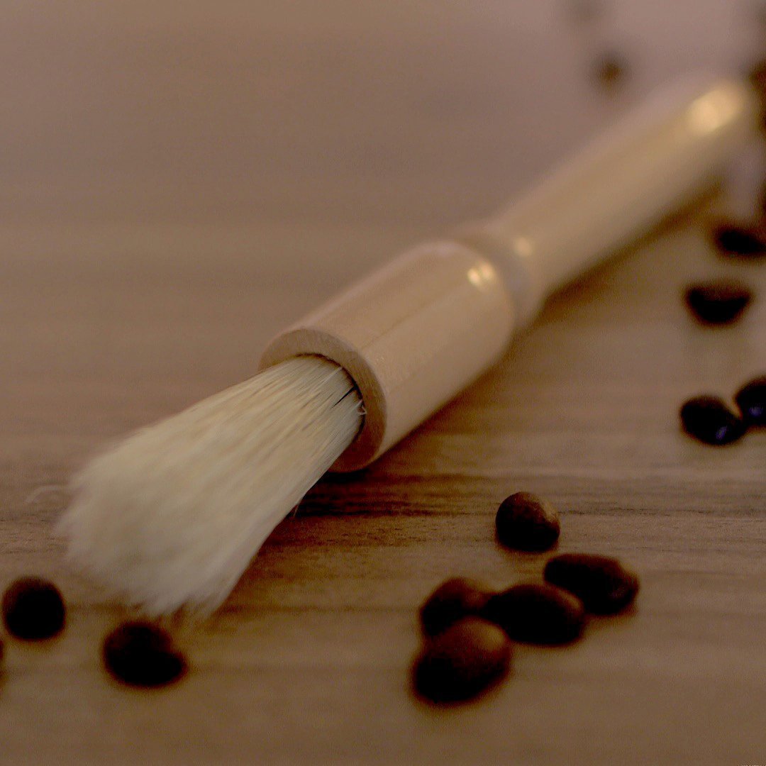 Premium Wooden Coffee Grinder Cleaning Brush with Natural Bristles - Barista-Grade Espresso Accessory for Coffee Beans, Grains & Kitchen Tools - Perfect for Home Baristas & Coffee Enthusiasts (Ideal for Daily Grinder Maintenance & Coffee Station Cleaning)