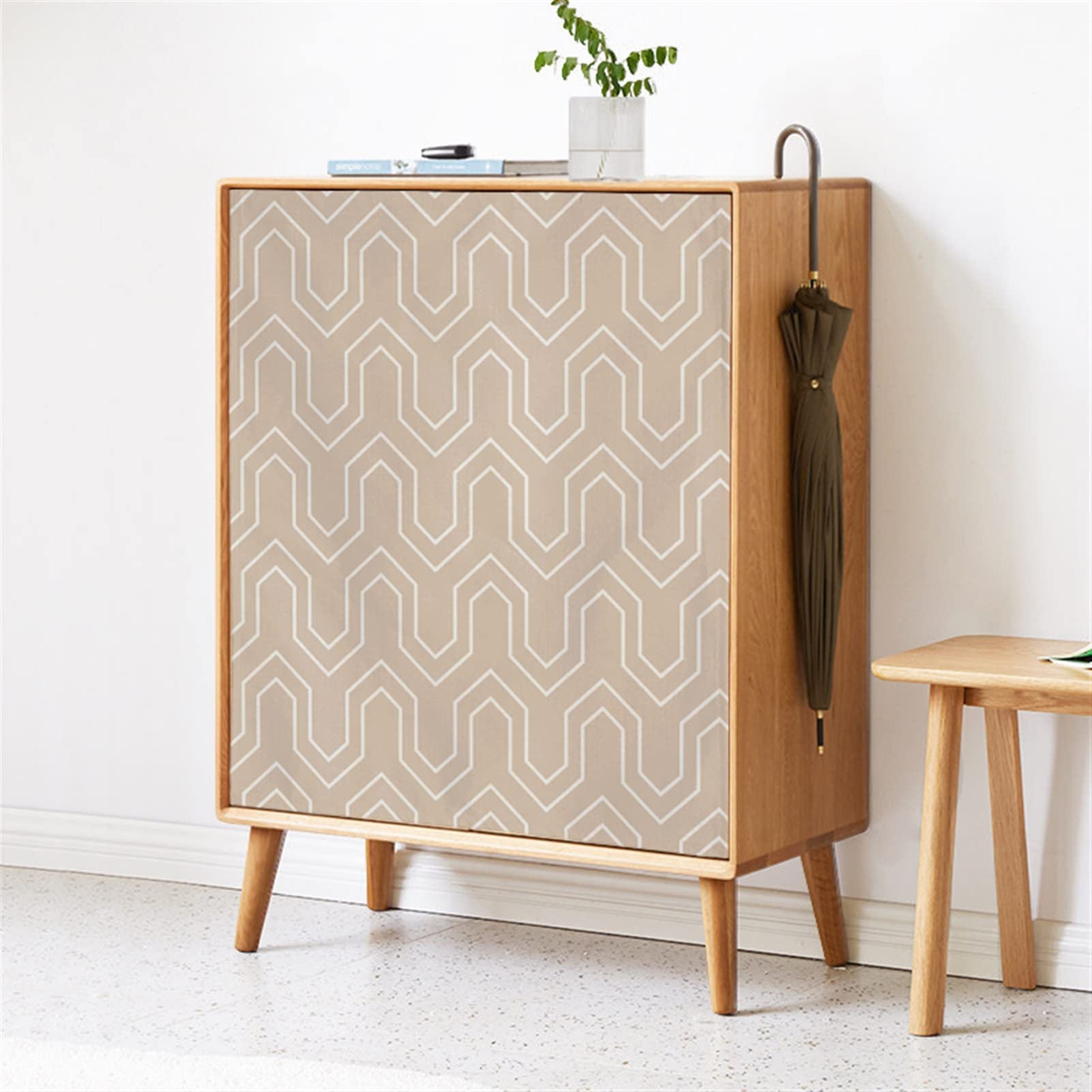 Liveinu Geometric Beige Cabinet Curtains - 31