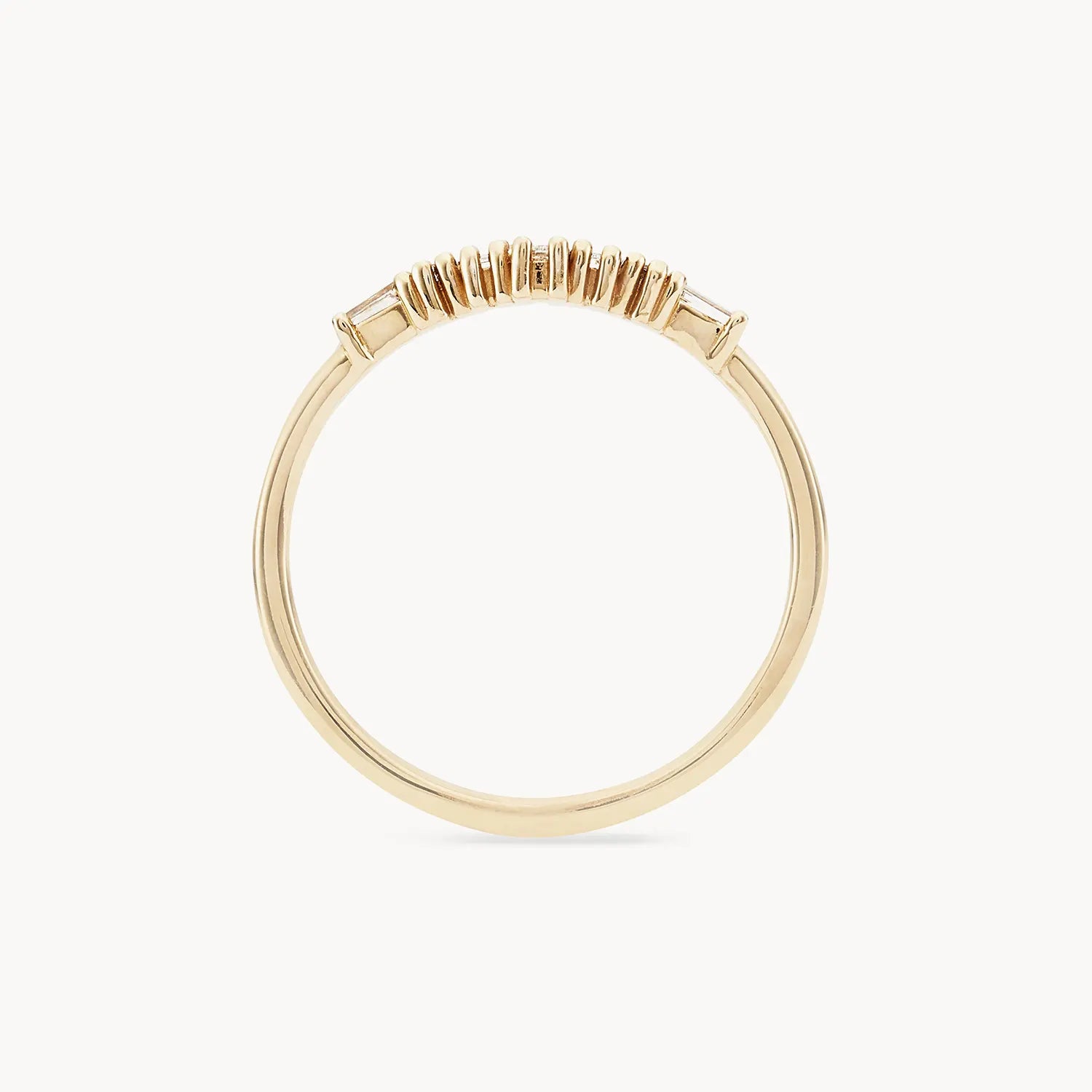 14K Yellow Gold Daybreak Band with White Diamonds - Elegant Stackable Ring for Women, Perfect for Weddings, Anniversaries & Everyday Luxury Jewelry