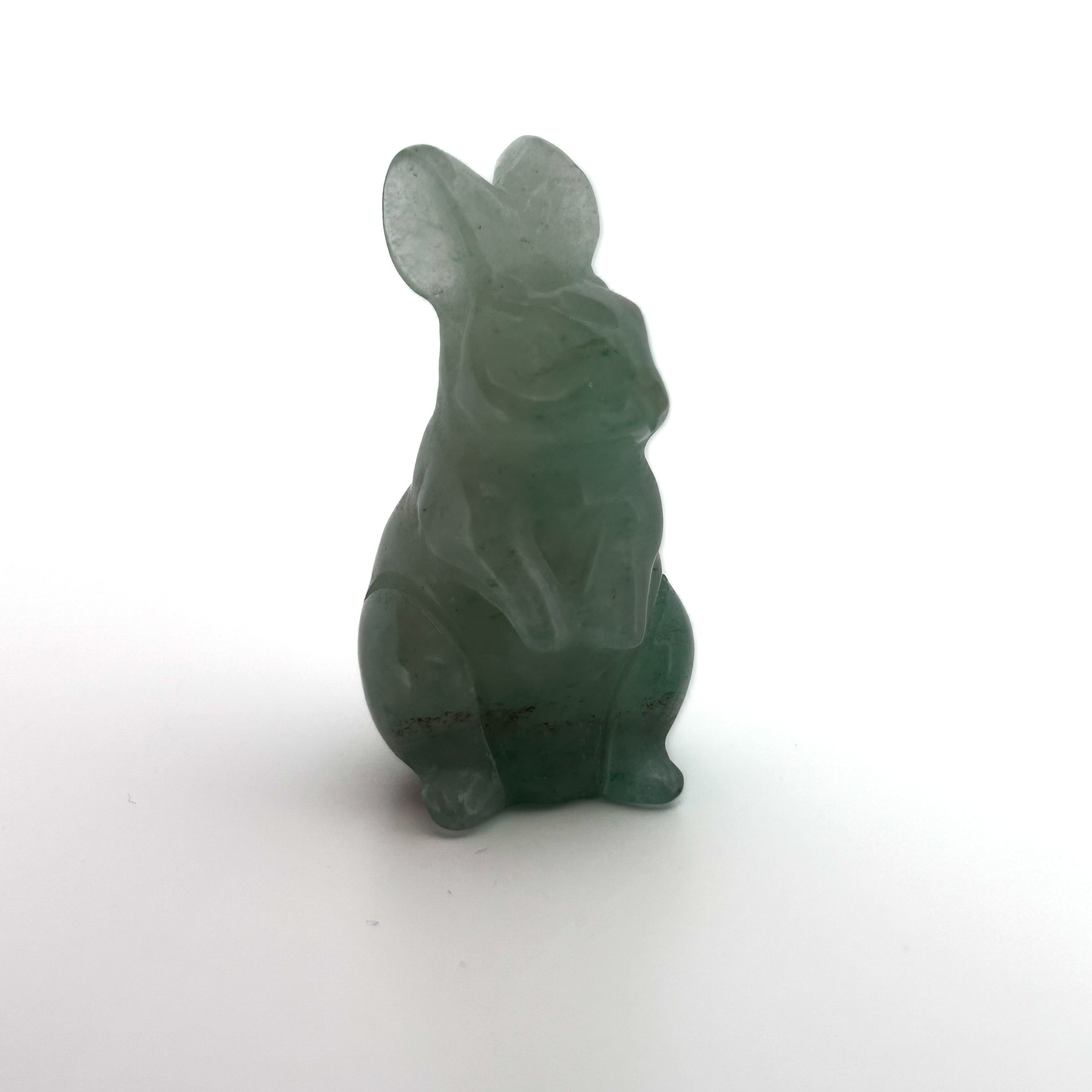 Aventurine Bunny Rabbit Figurine - Handmade Green Stone Carving for Home Decor, Feng Shui, and Spiritual Healing | Perfect for Gifts, Meditation, and Positive Energy