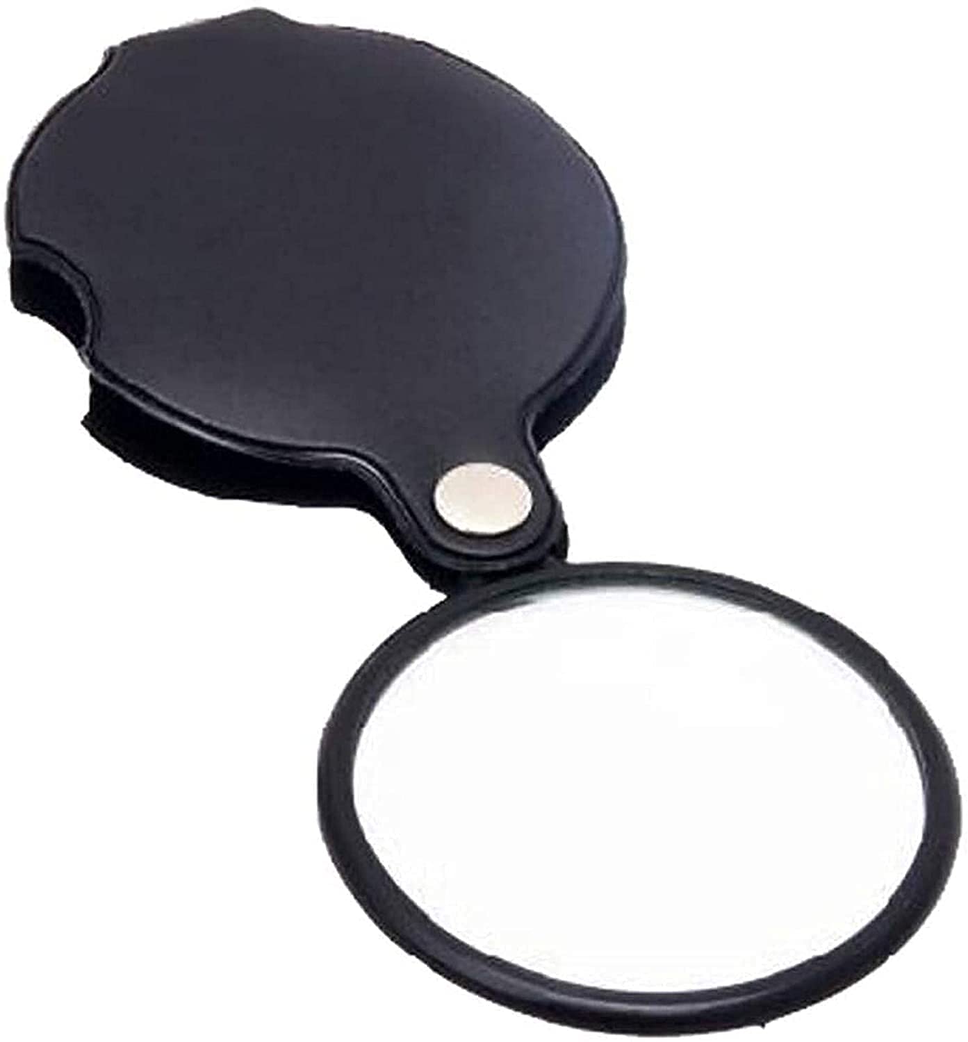 10X Magnifying Glass with 6cm Glass Lens - Folding Pocket Magnifier for Reading, Jewelry, Stamps & Hobbies - Compact & Portable for Travel, Crafts & Close-Up Work