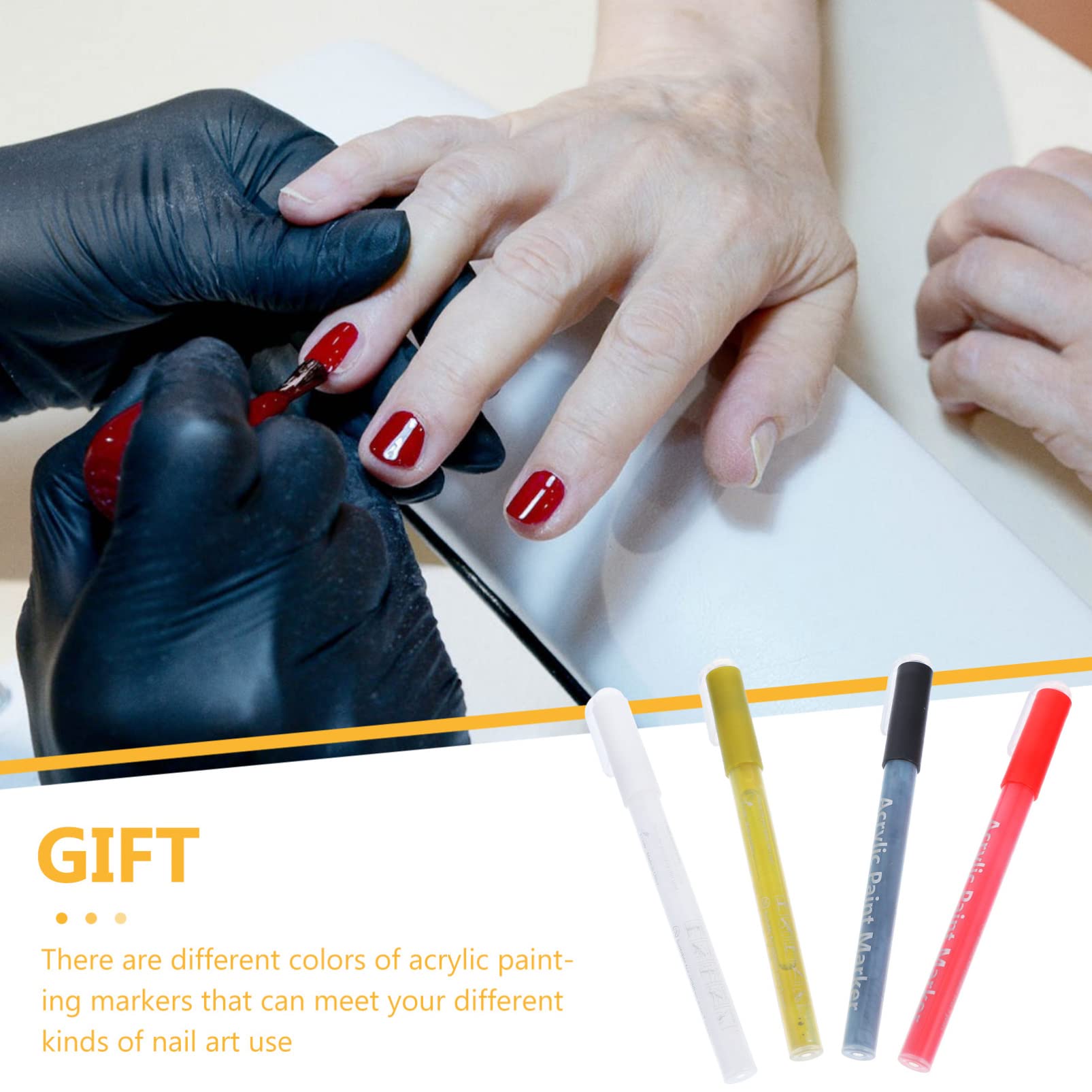Beavorty 4pcs Nail Art Pens Set - Fine Tip Nail Polish Pens for Dots, Lines & Nail Art Painting - Perfect for DIY Manicures, Salon Use & Gift Giving