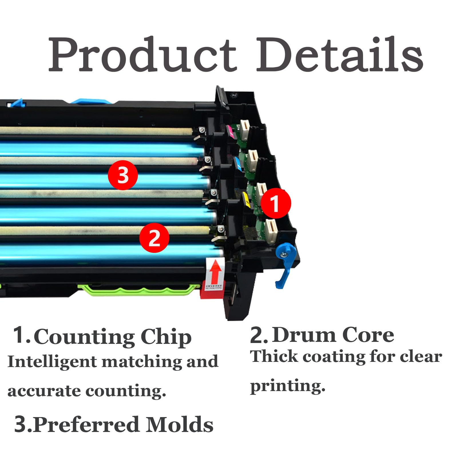 High Yield Replacement Drum Unit for Lexmark CS321 CS421 CS521 CS621 CS622 CX421 CX521 CX522 CX621 CX622 CX625 Printers - Compatible Imaging Drum Kit for Office & Home Printing