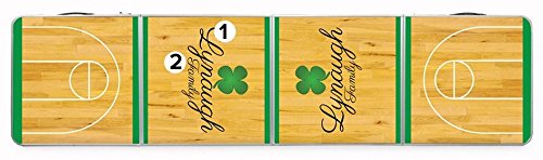 Premium 8-Foot Folding Beer Pong Table - Regulation Size for Parties, Tailgating & Travel - Portable Design with Shamrock Print - Perfect for College Parties, Backyard BBQs & Game Nights