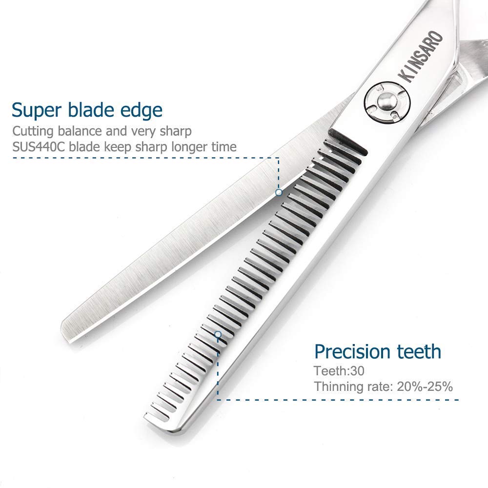 Kinsaro Professional Hair Cutting Scissors Set - 5.5 Inch Haircut Shears & 6 Inch Thinning Shears for Salon, Barbershop & Home Hair Styling | Precision Hairdressing Tools for Stylists & DIY Haircuts