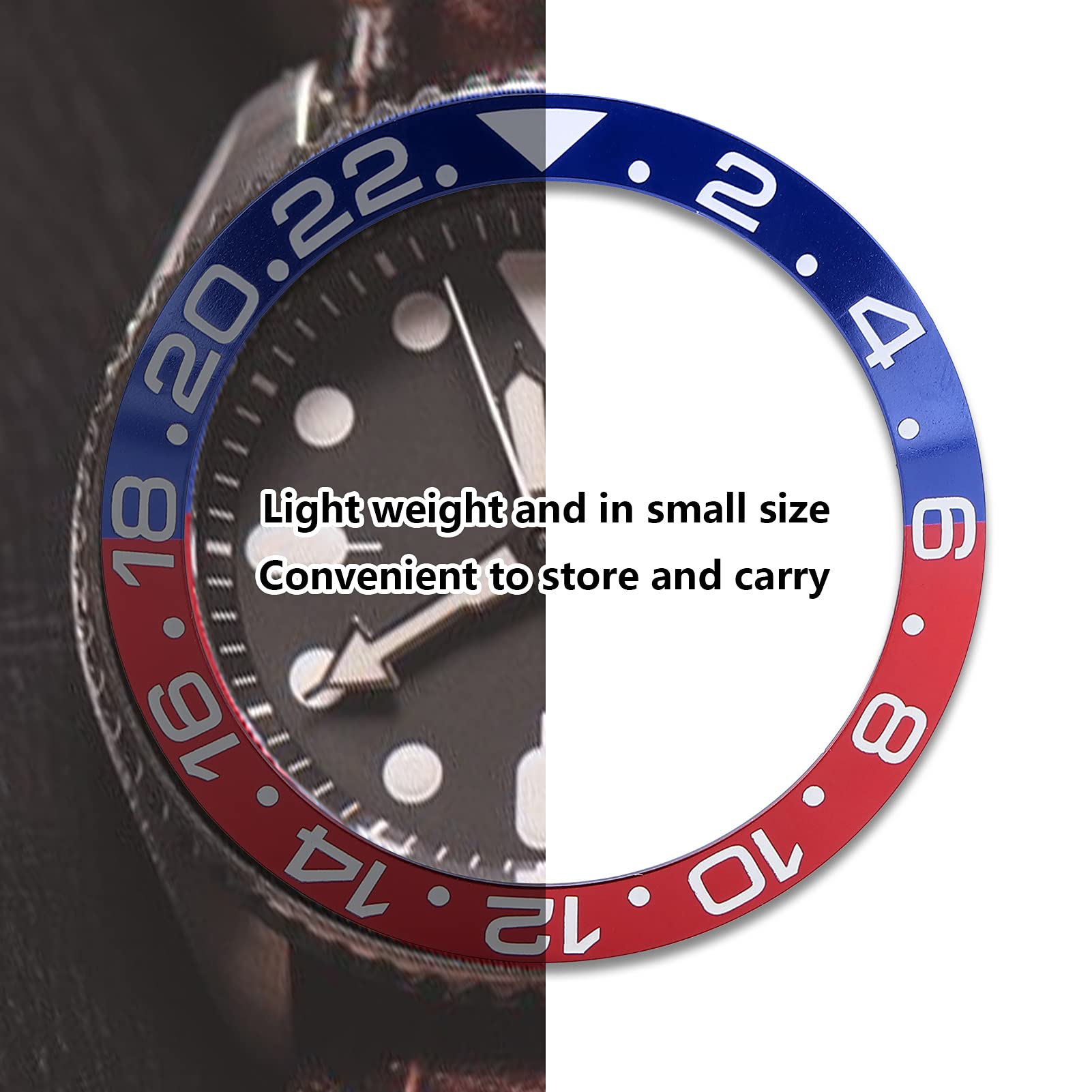 ZJchao Watch Bezel Insert - 1.5 Inch Aluminum Replacement Ring for Professional Watch Repair, DIY Enthusiasts & Luxury Watch Maintenance