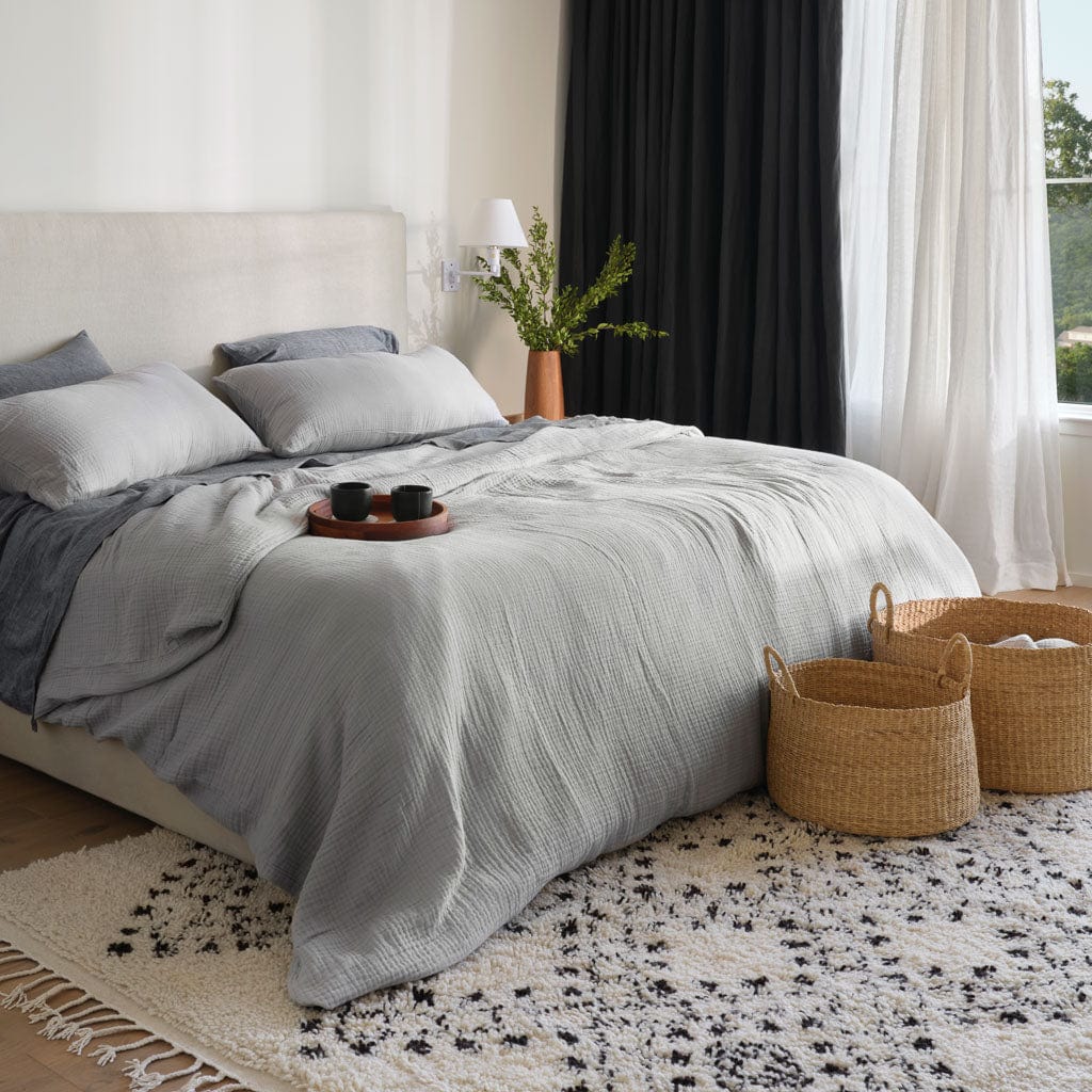 Organic Cotton Gauze Duvet Cover Set - Breathable & Soft Bedding for All Seasons | Perfect for Cozy Bedrooms, Guest Rooms & Vacation Homes