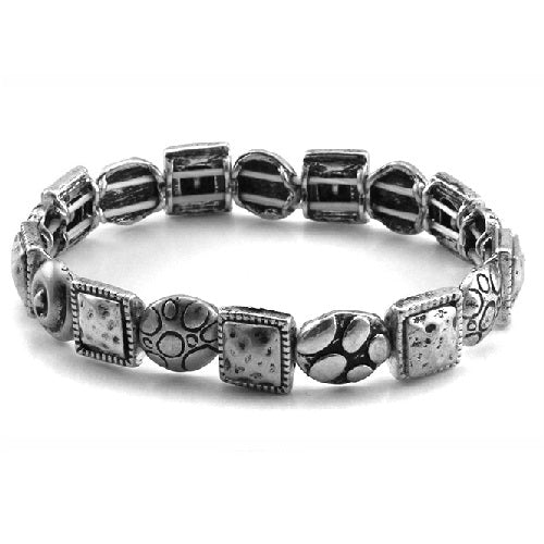 Geometric Shape Silver Bracelet for Women - Minimalist Stackable Jewelry for Everyday Wear & Special Occasions