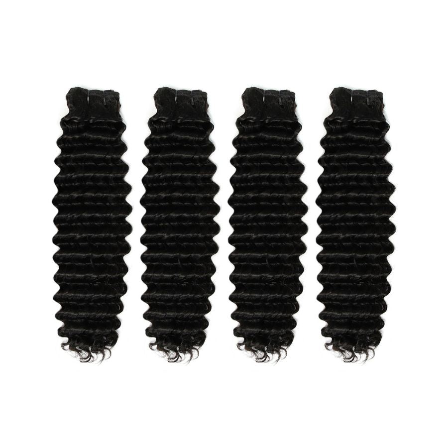 WOWANGEL Premium 100% Raw Human Hair Bundles - 4Pcs Straight/Body Wave/Deep Wave Brazilian Virgin Hair Extensions for Women - Perfect for Daily Styling, Weddings & Special Occasions