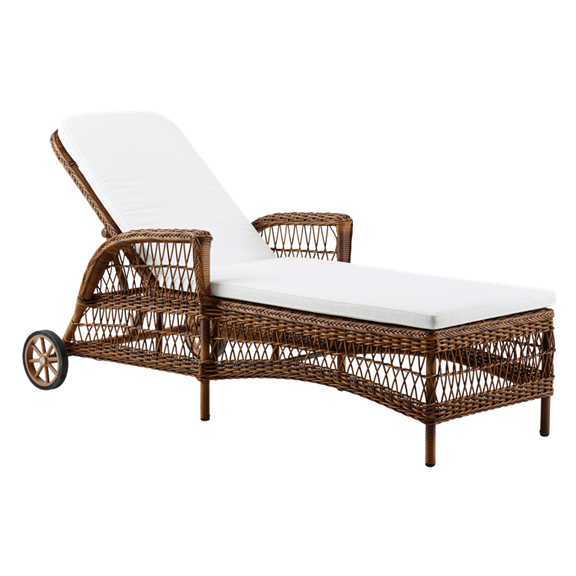 Sika Design Daisy Sunbed Sunlounger - Outdoor Patio Lounge Chair with Cushion, Wicker Rattan Furniture for Poolside, Beach, Garden, and Backyard Relaxation