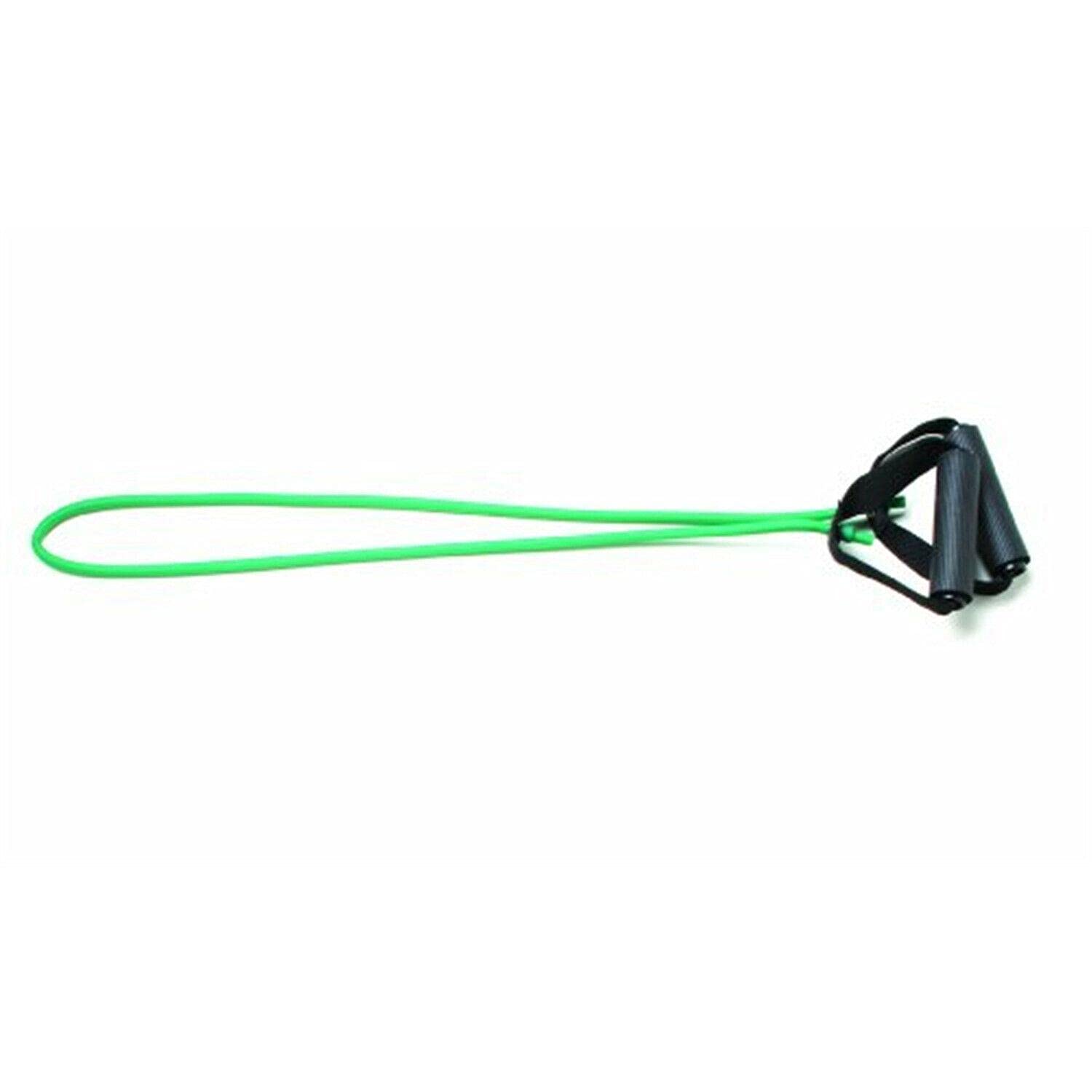 18-Inch Green Medium Resistance Exercise Bands with Handles - Home Gym Equipment for Strength Training, Physical Therapy & Fitness Accessories - Perfect for Yoga, Pilates, Stretching & Rehabilitation Workouts