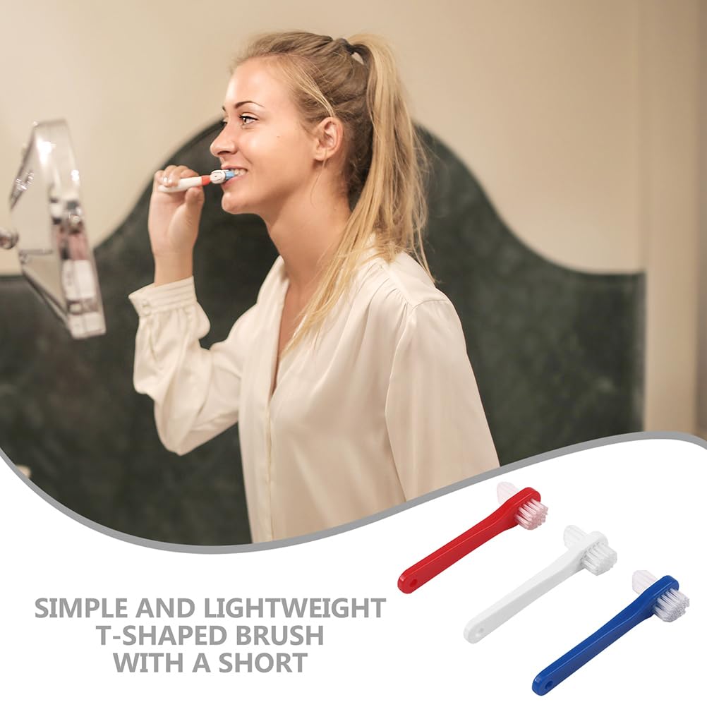 GLEAVI 3-Pack Denture Cleaning Brushes - Small Soft Bristle Toothbrushes for Dentures, Retainers, Braces & Fake Teeth Care - Bulk Oral Hygiene Accessories (Perfect for Travel & Daily Dental Care)