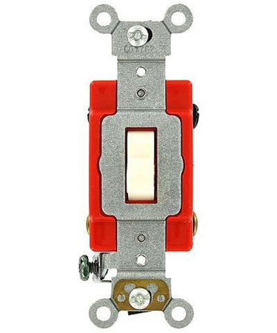 20 Amp 4-Way AC Quiet Toggle Switch - Heavy Duty 120/277V - Self-Grounding - Back/Side Wired - Multiple Colors (1224-2) - Perfect for Commercial Buildings, Warehouses & Industrial Lighting Control