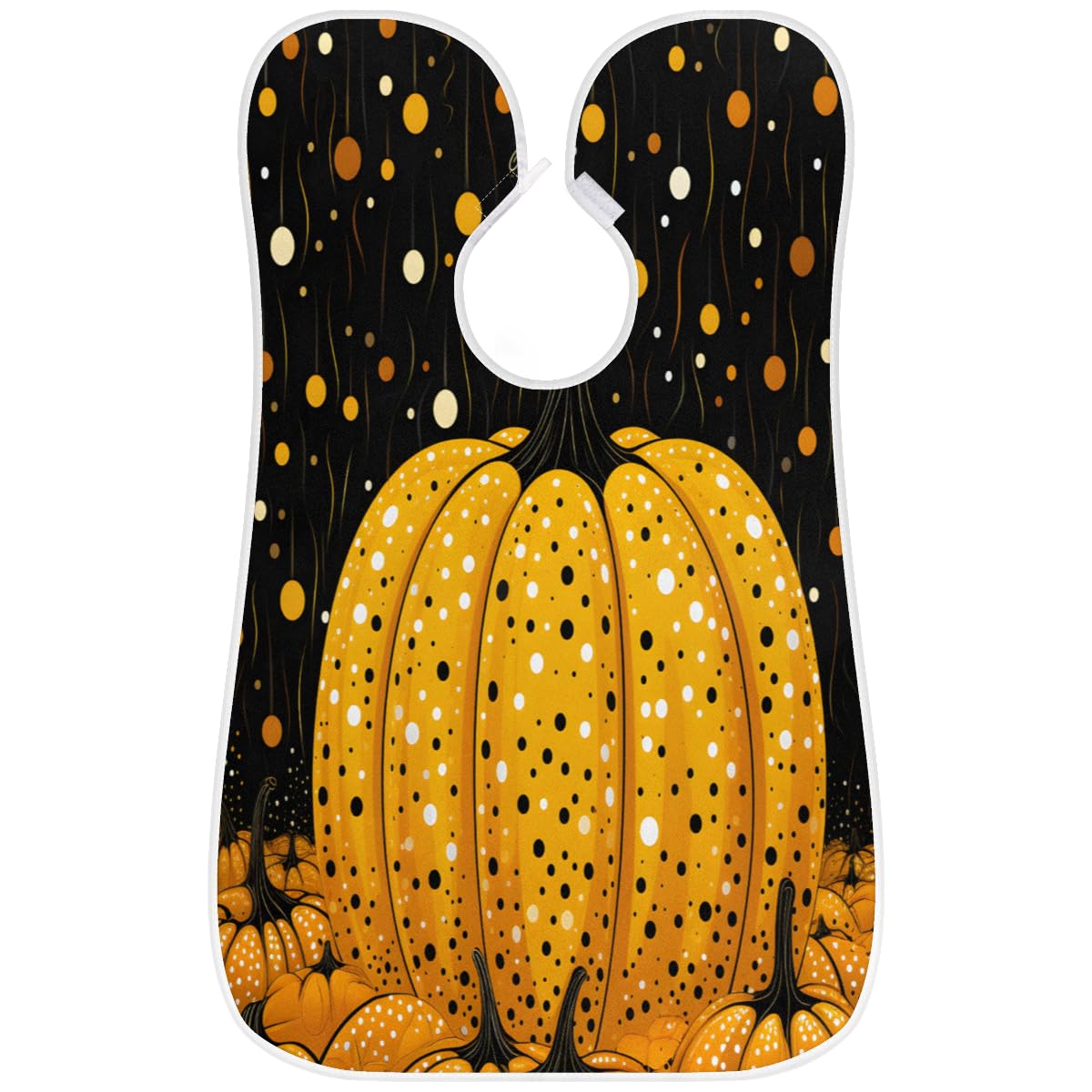 Cartoon Yellow Pumpkin Beard Shaving Bib for Men - Waterproof Hair Dye & Makeup Apron for Barber Stylists, Women's Haircut Cape - Sink Hair Catcher & Beard Trimming Tool (Perfect for Halloween Costumes, Salon Use & DIY Grooming)