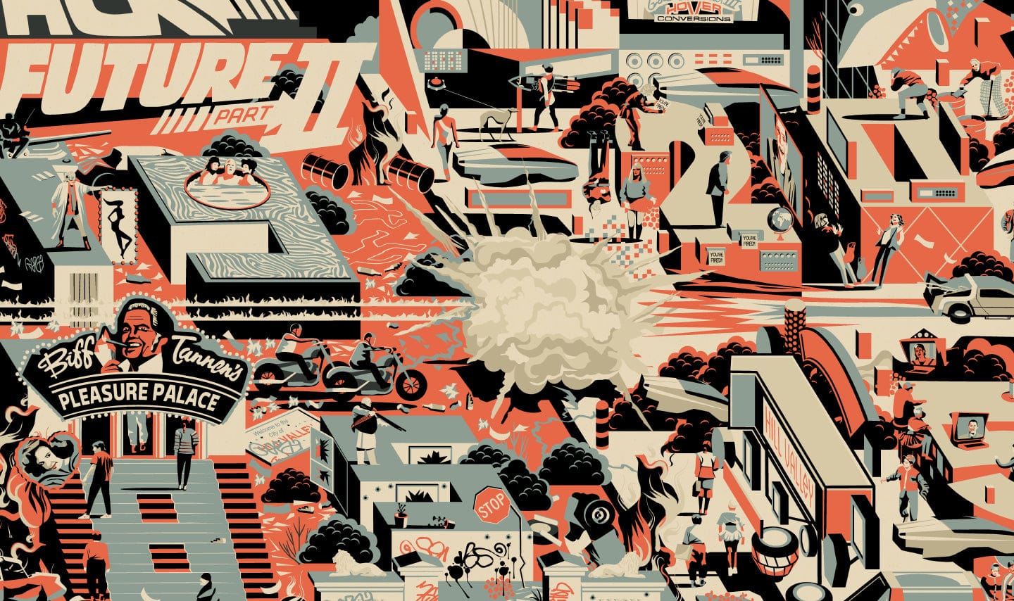 Back to the Future Part II Movie Poster - Classic 80s Sci-Fi Film Wall Art for Home Theater, Office Decor & Gift for Fans
