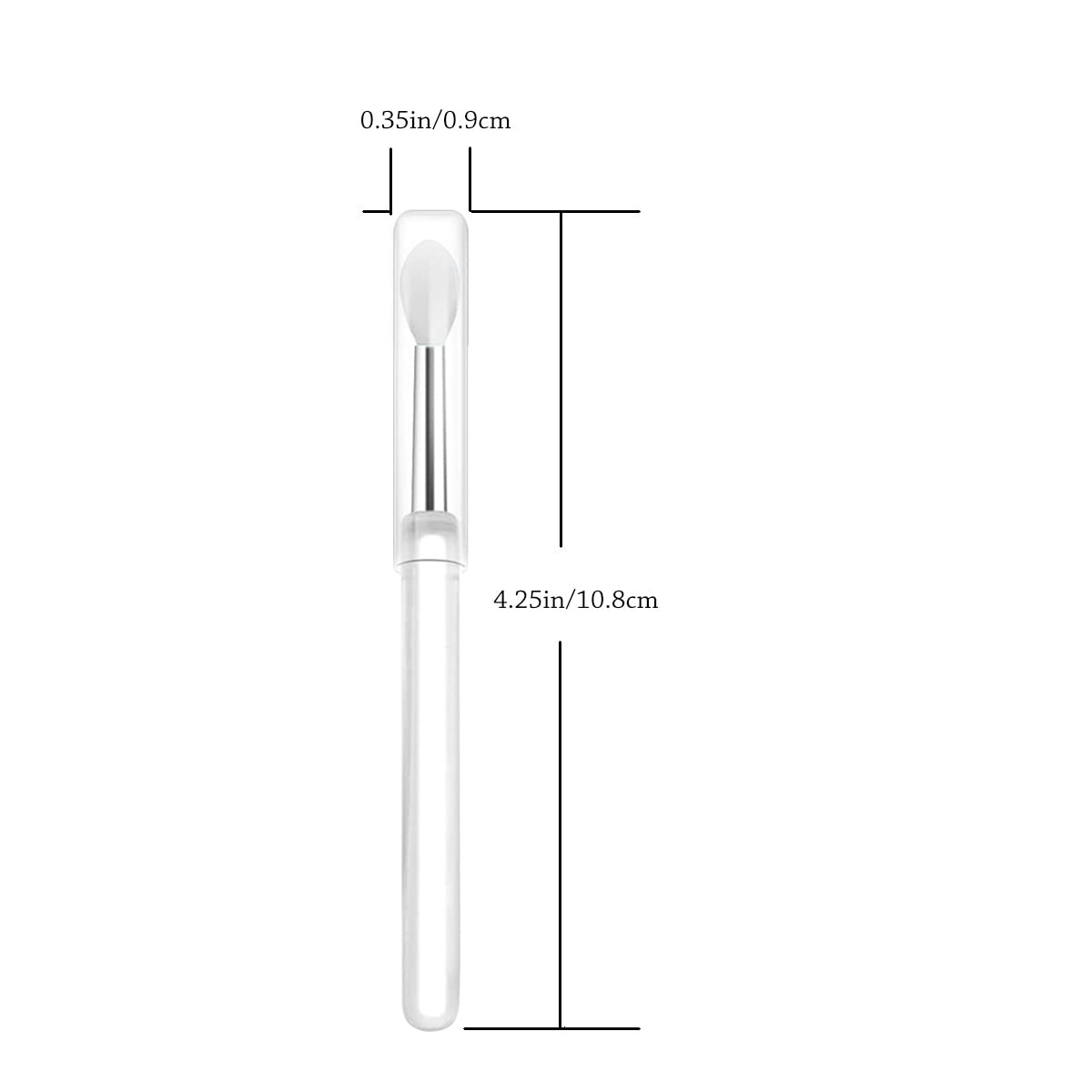 4-Pack White Silicone Lip Brushes with Clear Handles & Caps - Perfect for Cream Lip Mask, Eyeshadow & Lipstick Application - Ideal for Makeup Artists & Beauty Enthusiasts