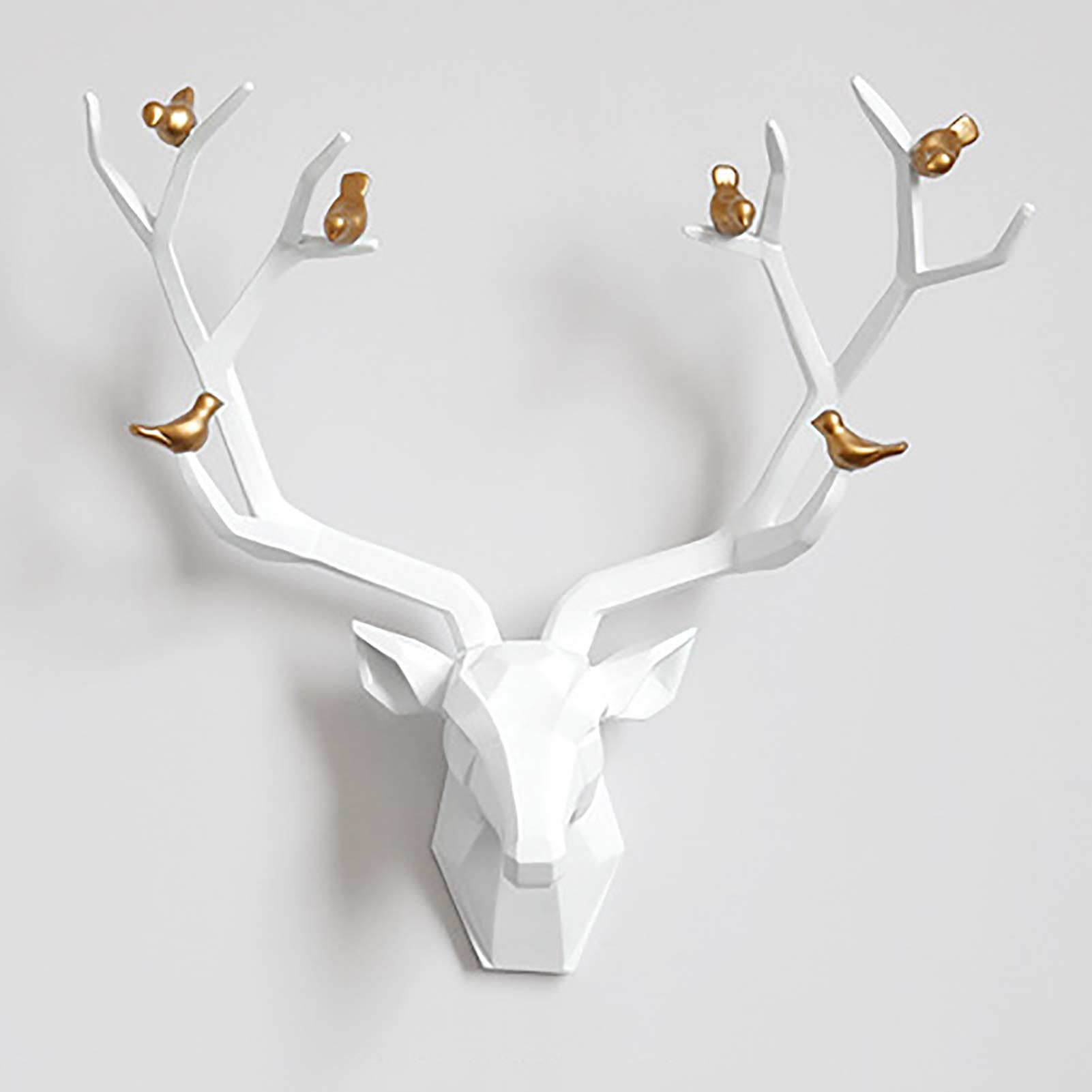 Large Faux Deer Head Wall Decor - Rustic Antler Wall Sculpture for Home & Office - Modern Faux Taxidermy Animal Head Art - Perfect for Living Room, Bedroom or Cabin Decor