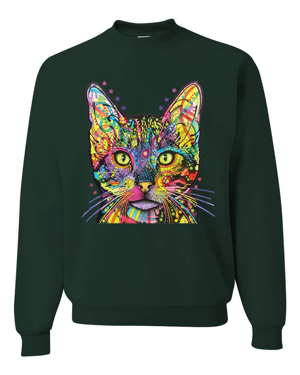 Colorful Cat Sweatshirt | Cat Mom & Dad Unisex Crewneck | Dean Russo Art Animal Lover Gift | Casual Wear & Pet Lover Outfit
