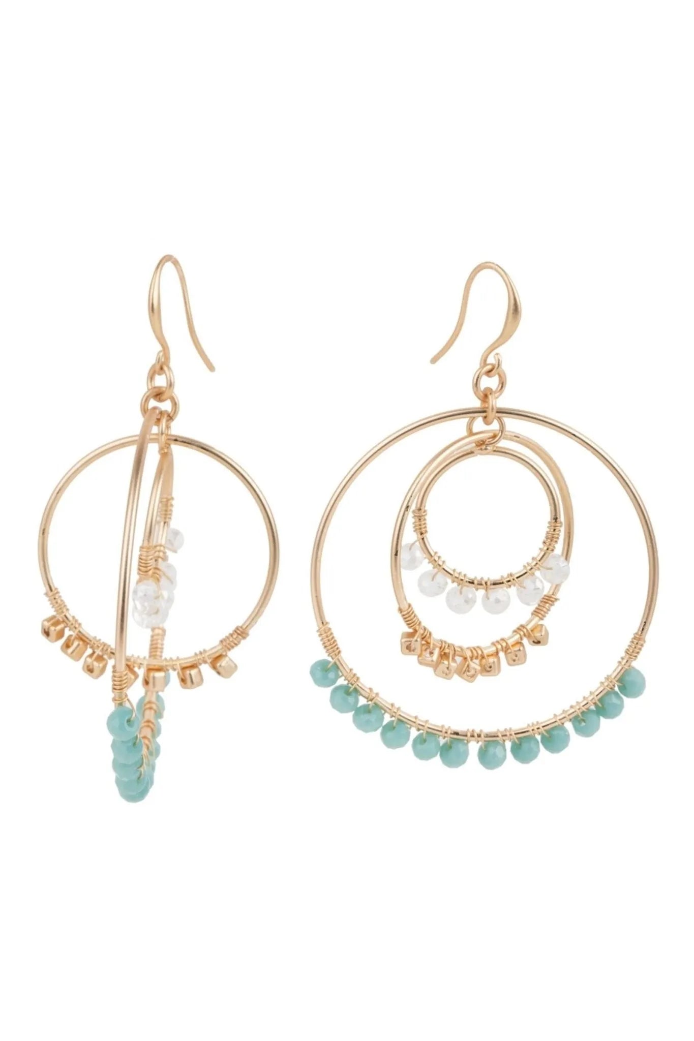 Beaded Multi Hoop Earrings for Women - Boho Chic Dangle Earrings with Beads - Perfect for Parties, Weddings & Everyday Wear