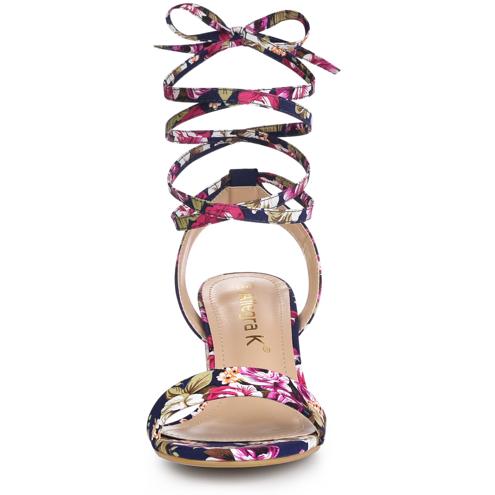 Allegra K Women's Block Heel Sandals - Lace Up Chunky Heels for Women | Comfortable Dressy Shoes for Weddings, Parties & Office Wear