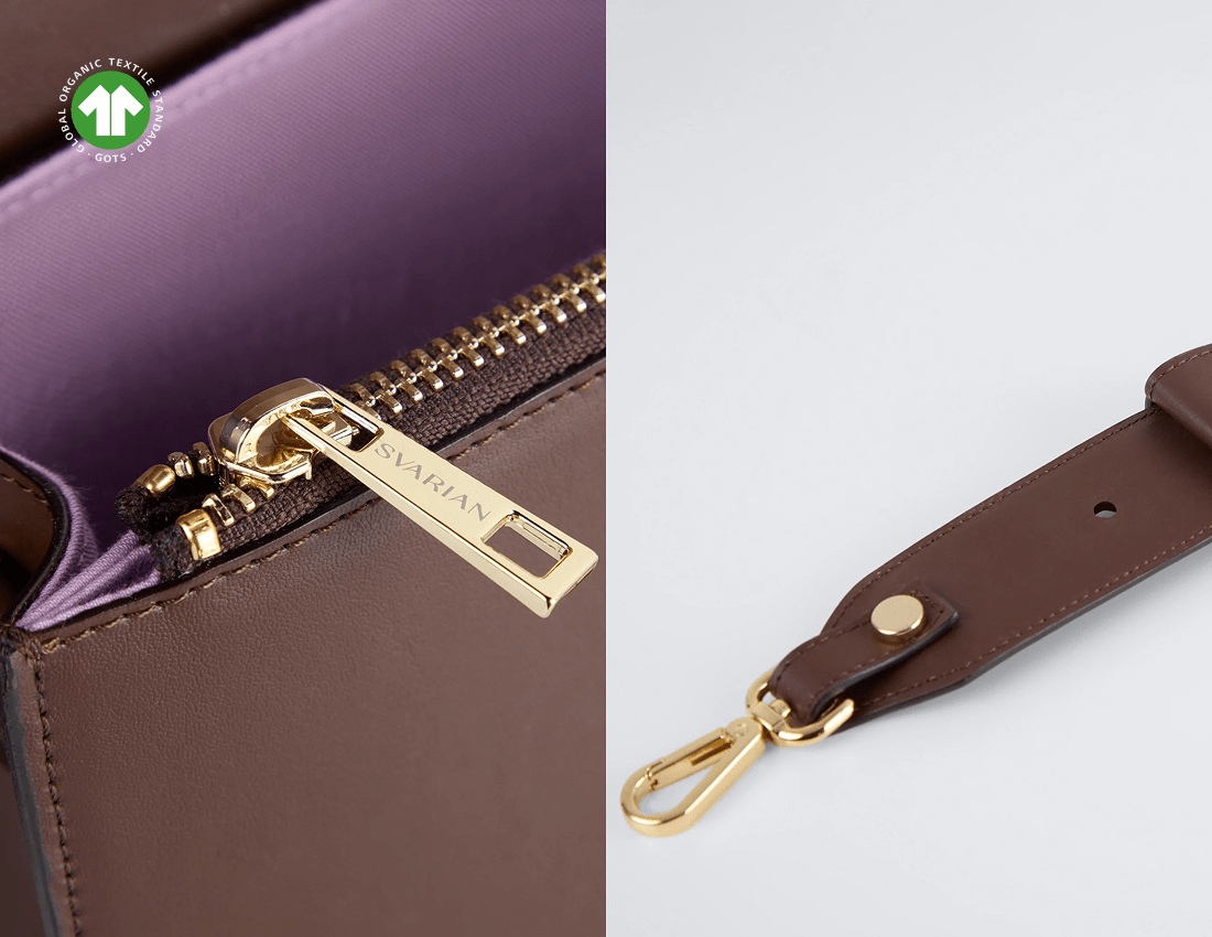 Voyager Vegan Italian Grape Leather Convertible Crossbody Bag for Women | Eco-Friendly Cruelty-Free Handbag | Perfect for Travel, Work & Everyday Use | Cocoa Brown