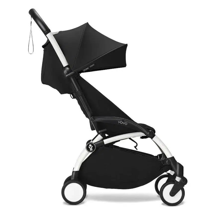 Stokke YOYO 3 Lightweight Baby Stroller - White Frame with Black Fabric | Compact Foldable Travel Stroller for Infants 6+ Months | Perfect for Air Travel, City Walks & Shopping