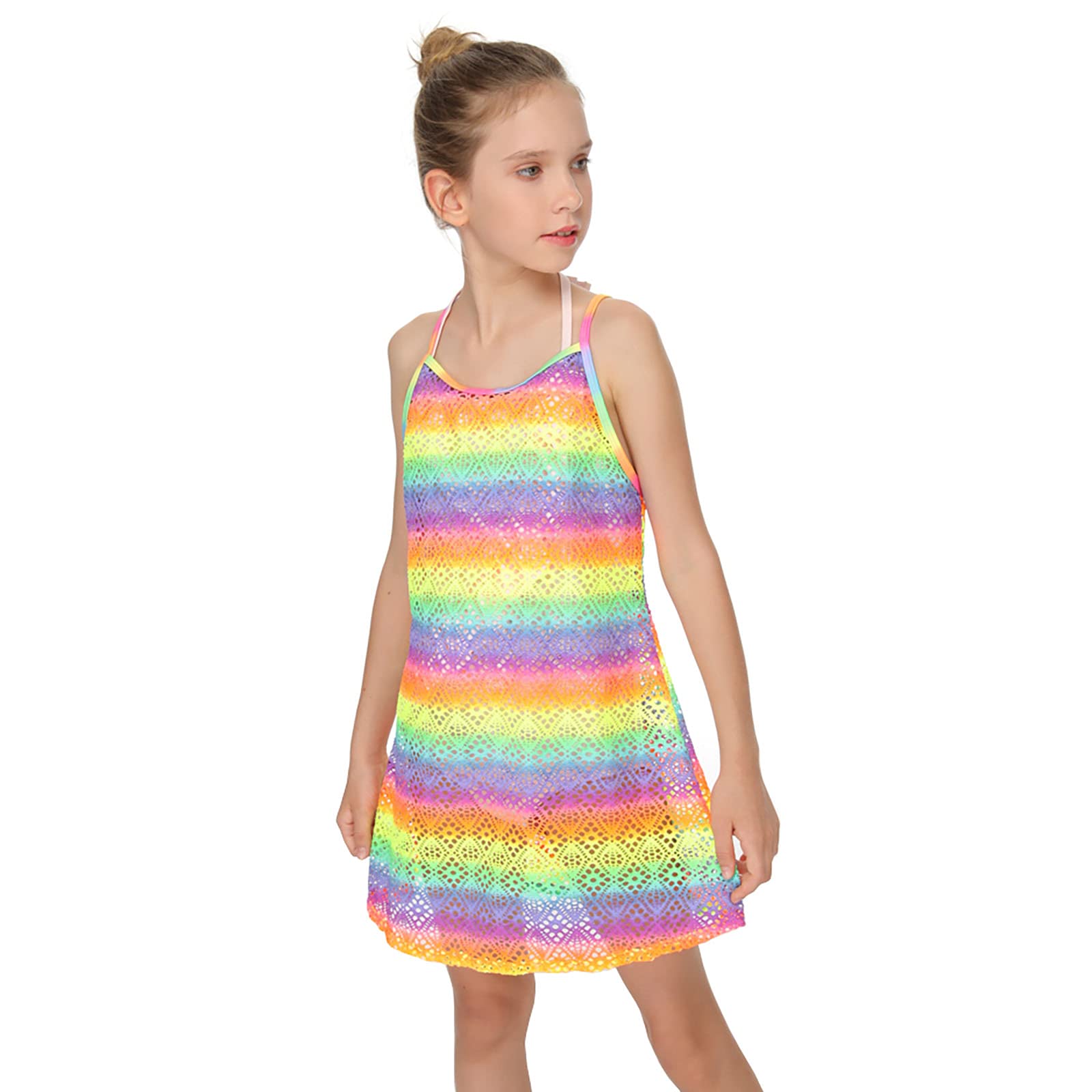 Jimmy Bahamas Girls' Crochet Mesh Swim Cover Up Dress - Lightweight Beach Cover Up for Little Kids - Perfect for Pool, Beach & Summer Outings