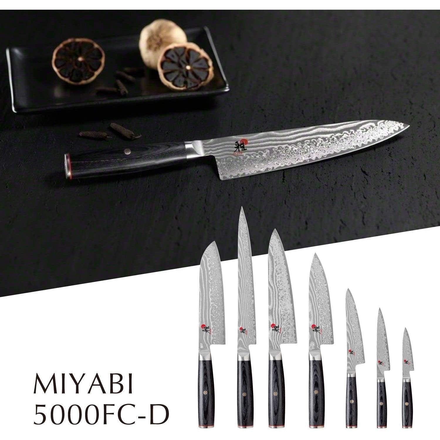 Miyabi 5000FC D Damascus Steel Gyuto Knife 160mm - Japanese Chef Knife for Precision Cutting, Slicing & Dicing - Perfect for Professional Chefs & Home Cooking Enthusiasts